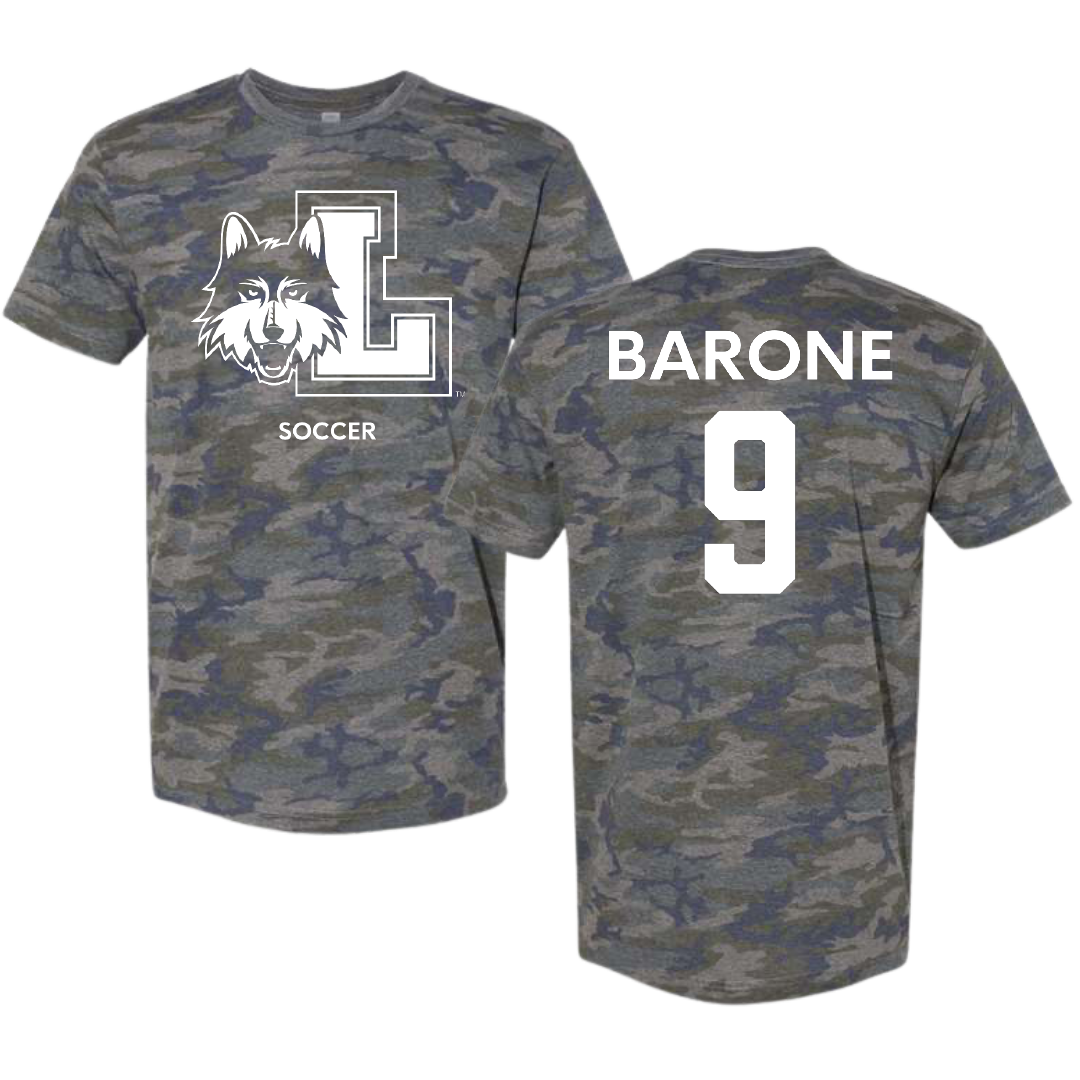 Loyola University-Chicago Soccer (W) Vintage Camo Tee - #9 Madeleine Barone