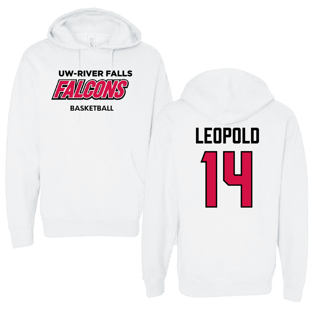 University of Wisconsin-River Falls Basketball (W) White Falcons Hoodie - #14 Savannah Leopold