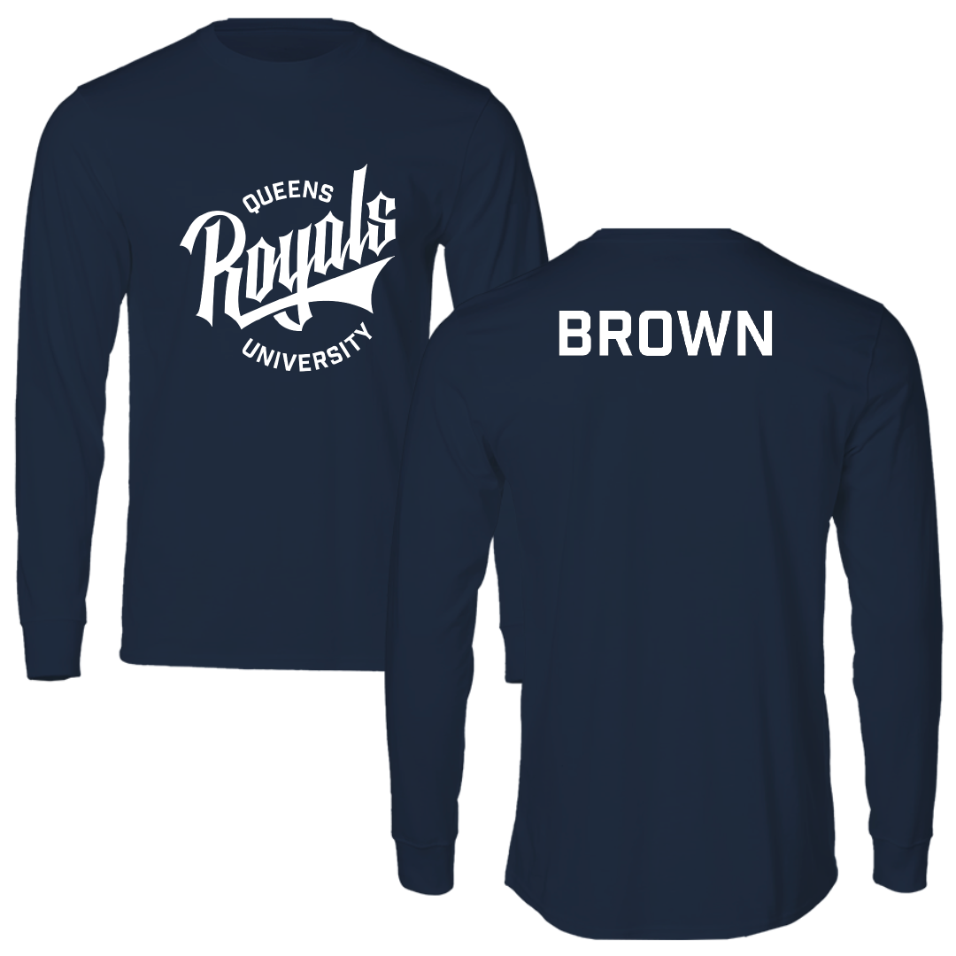 Queens University of Charlotte TF and XC Navy University Long Sleeve - Jada Brown