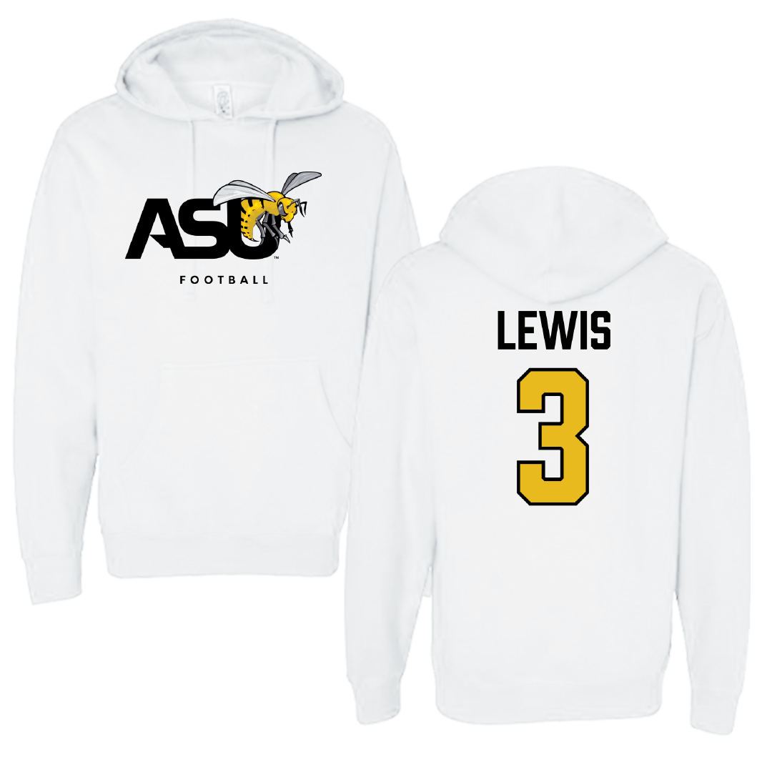 Alabama State University Football White ASU Hoodie - #3 Keane Lewis