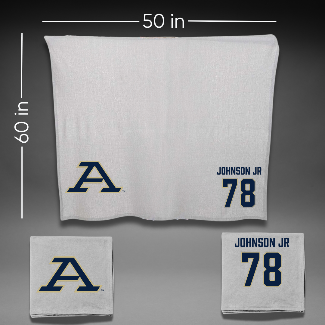 University of Akron Football Gray Blanket - #78 DJ Johnson Jr