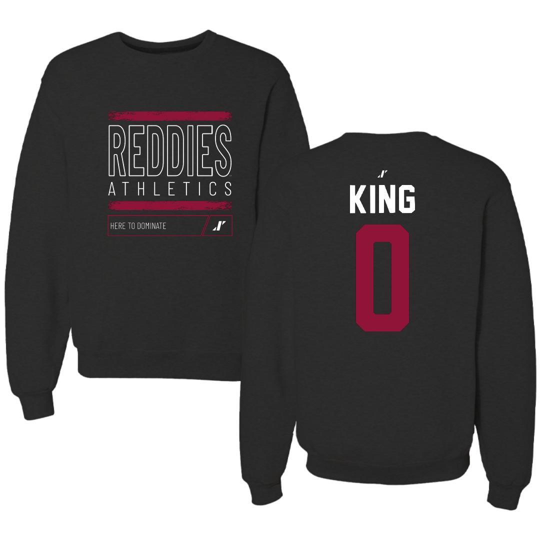 Henderson State University Basketball Black Dominate Crewneck - #0 Clarence King