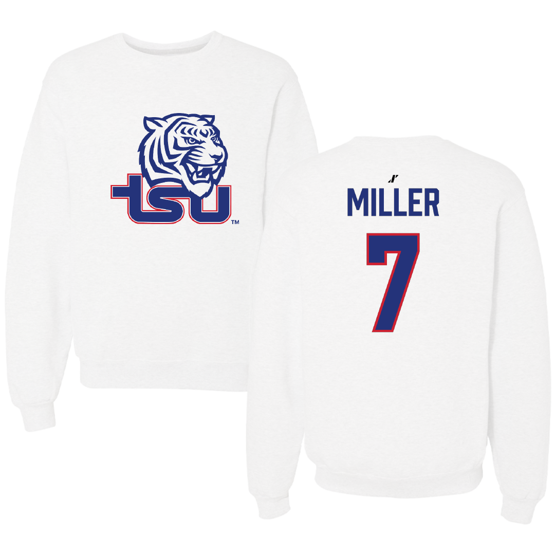 Tennessee State University Volleyball White Crewneck - #7 Maygan Miller