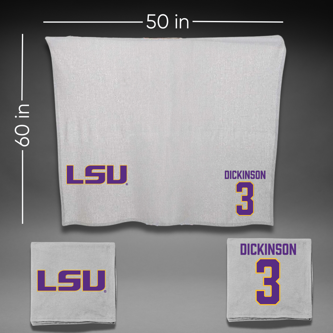 Louisiana State University Baseball Gray Blanket - #3 Daniel Dickinson