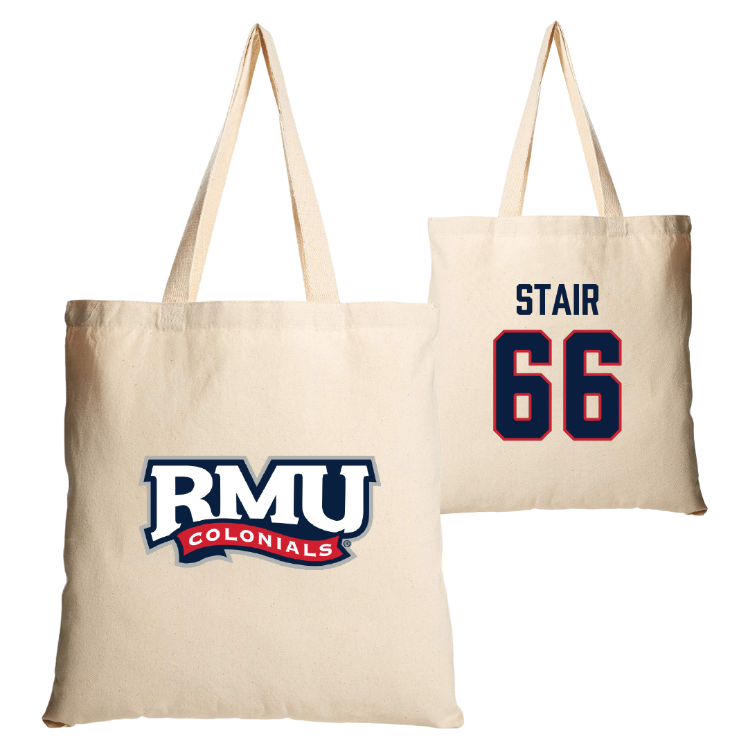 Robert Morris University Football Tan Canvas Tote Bag - #66 Aidan Stair