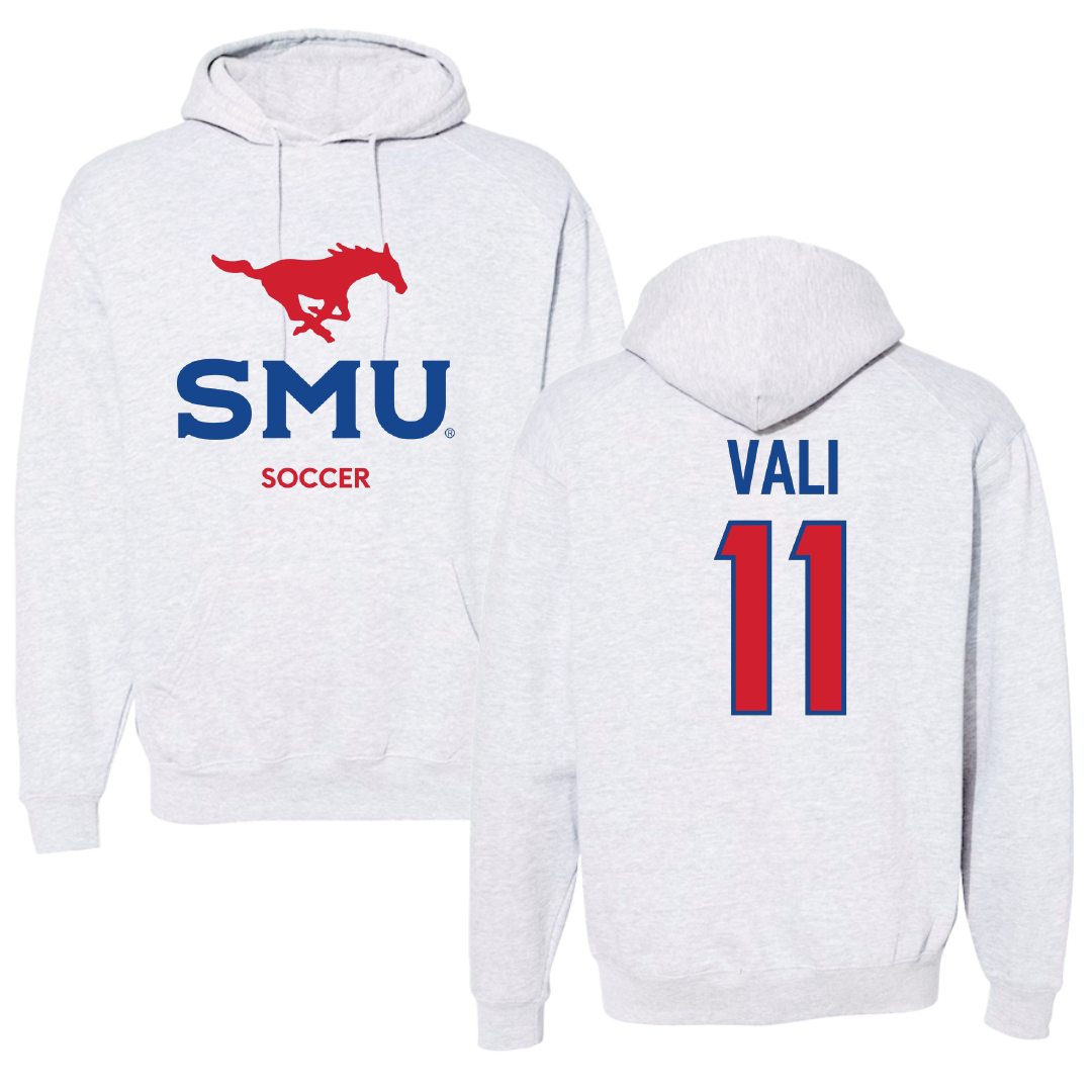 Southern Methodist University Soccer (W) Light Gray Hoodie - #11 Addison Vali
