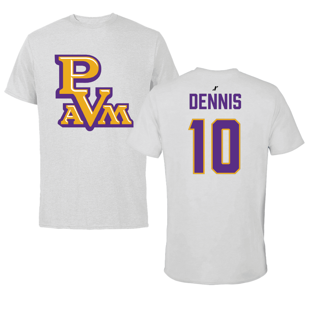 Prairie View A&M University Football Light Gray Tee - #10 Andre Dennis