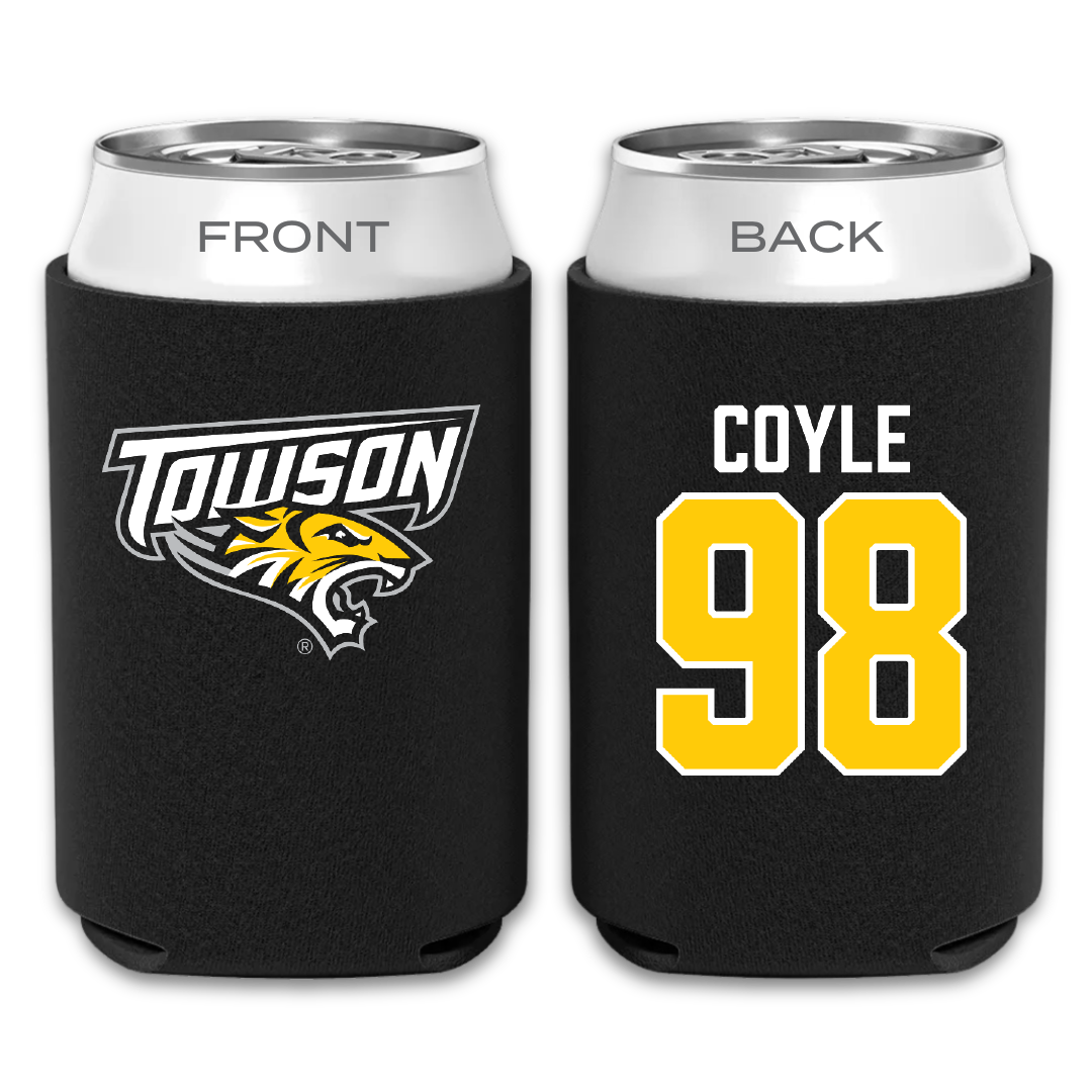 Towson University Football Black Can Cooler - #98 Patrick Coyle