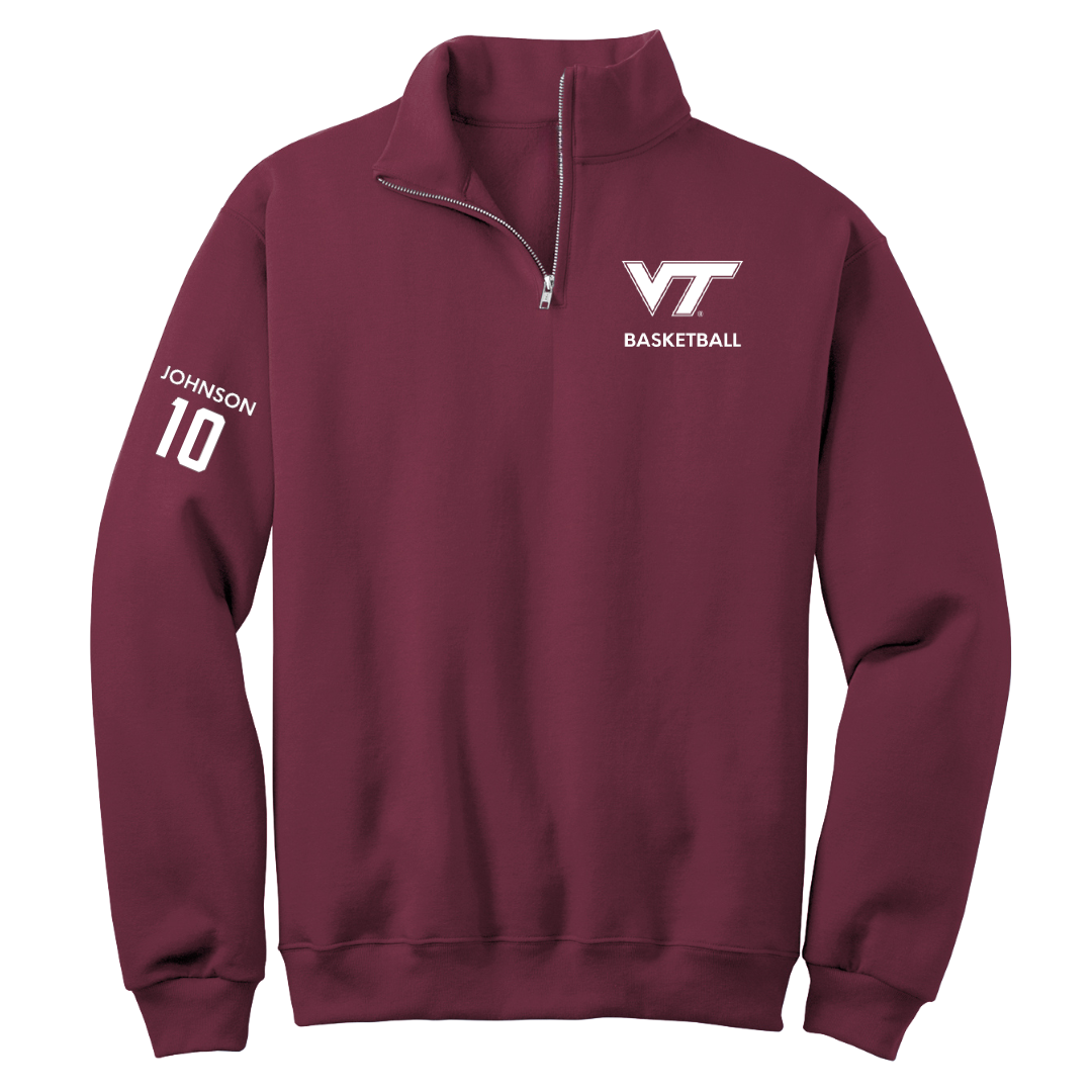 Virginia Tech Basketball (M) Maroon Quarter-Zip - #10 Tyler Johnson