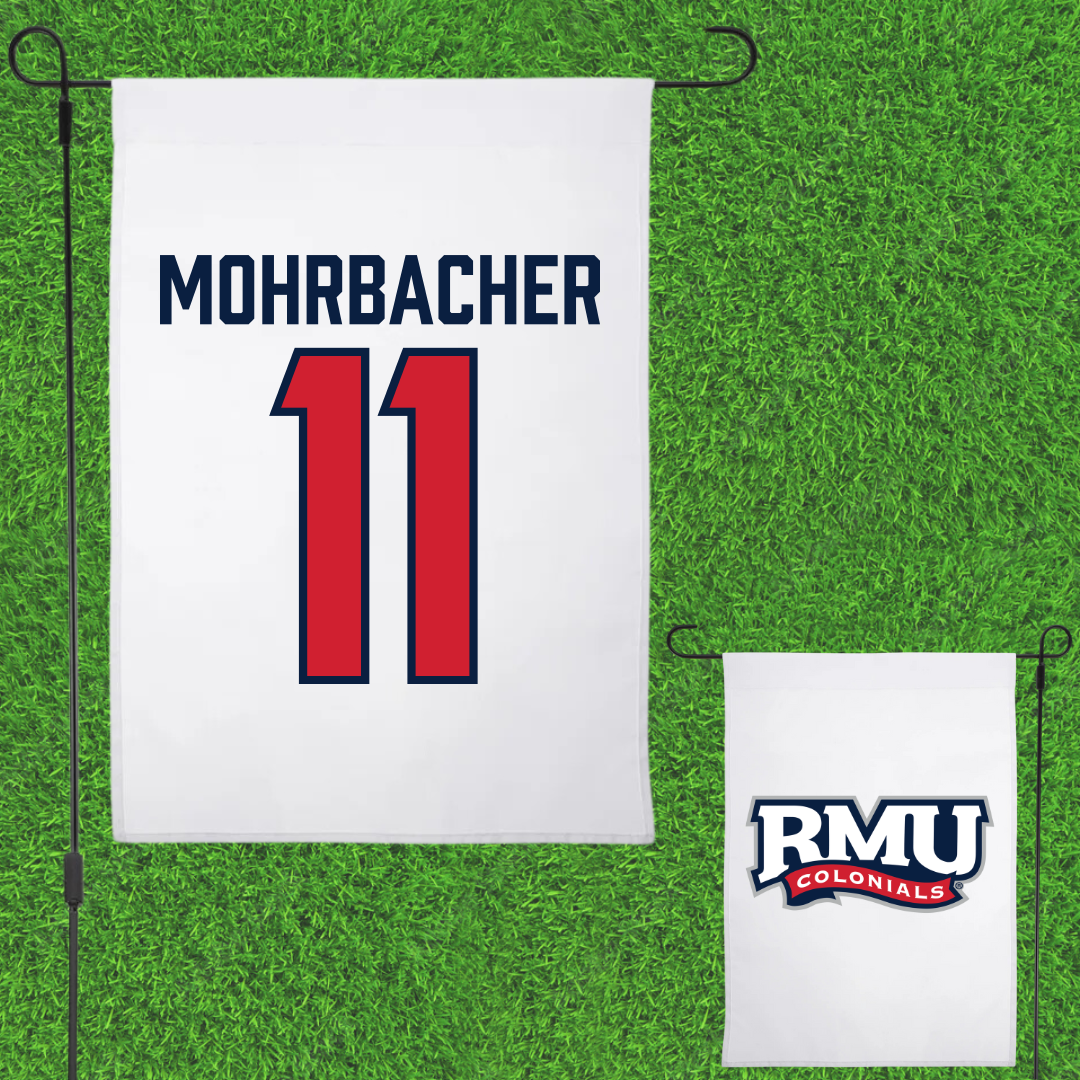 Robert Morris University Soccer White Garden Flag - #11 Renae Mohrbacher