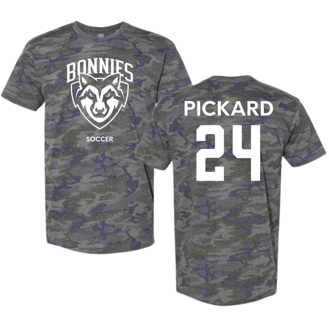 St. Bonaventure University Soccer (W) Vintage Camo Tee - #24 Kristin Pickard
