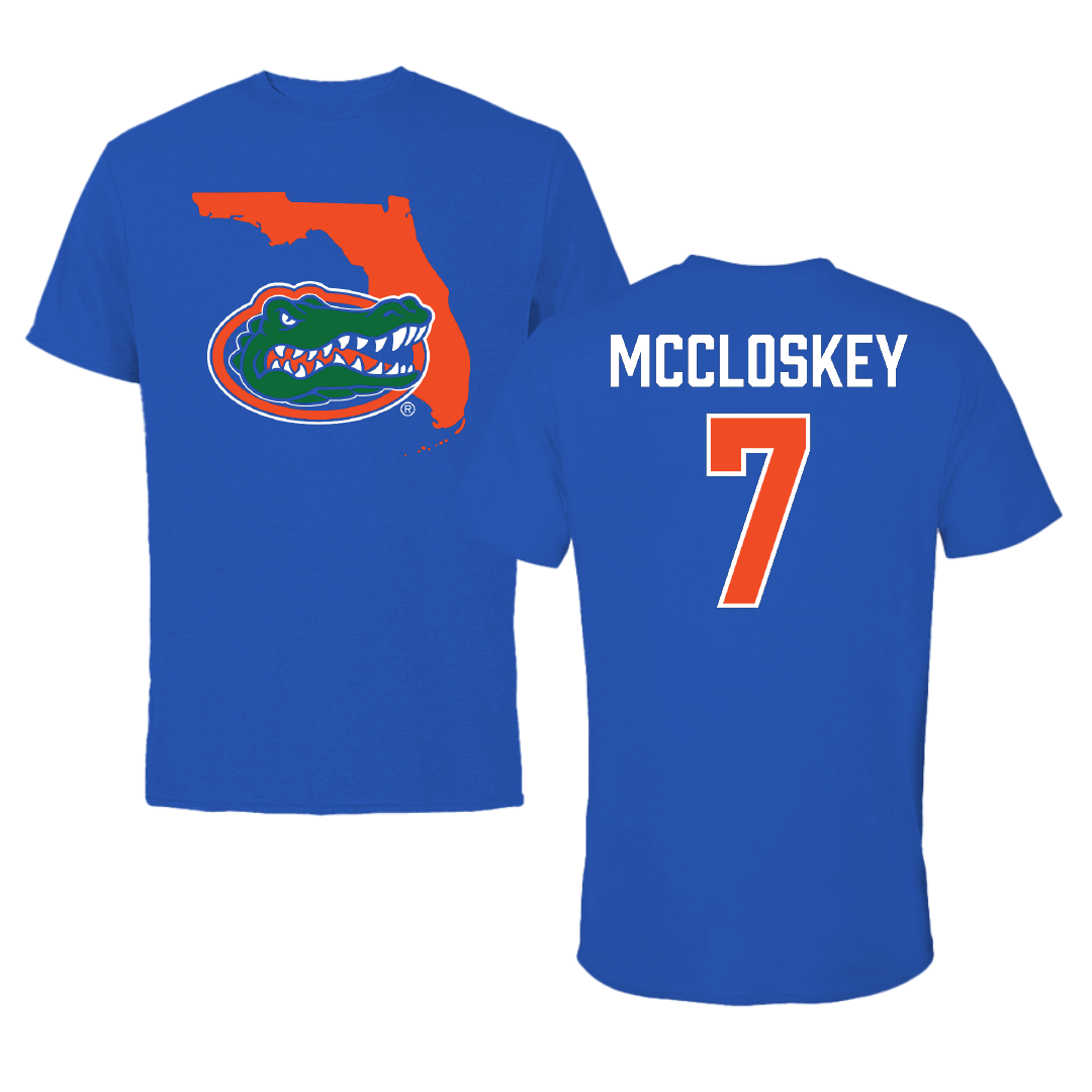 University of Florida Soccer Blue State Tee - #7 Lauren McCloskey