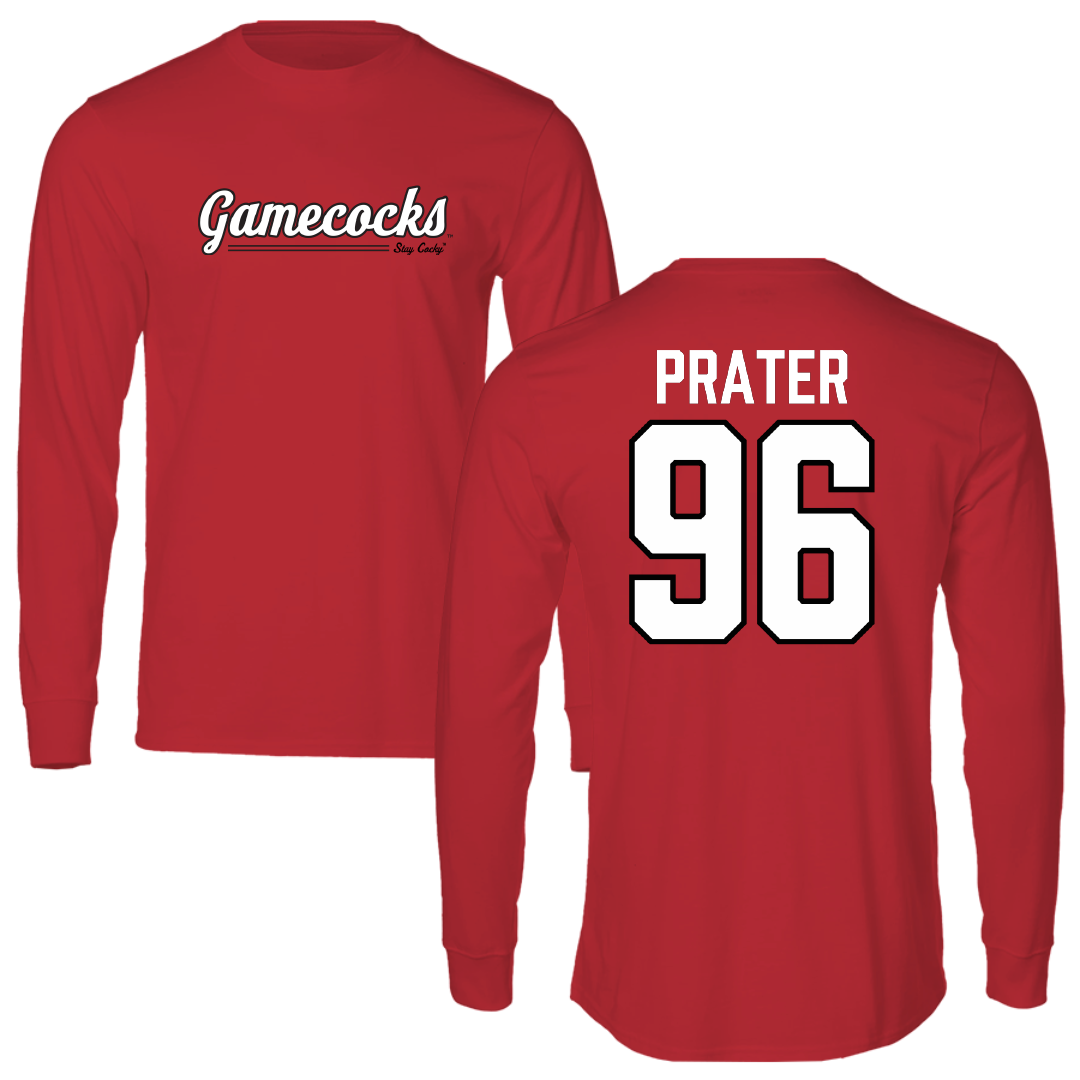 Jacksonville State University Football Red General Long Sleeve - #96 Darrell Prater