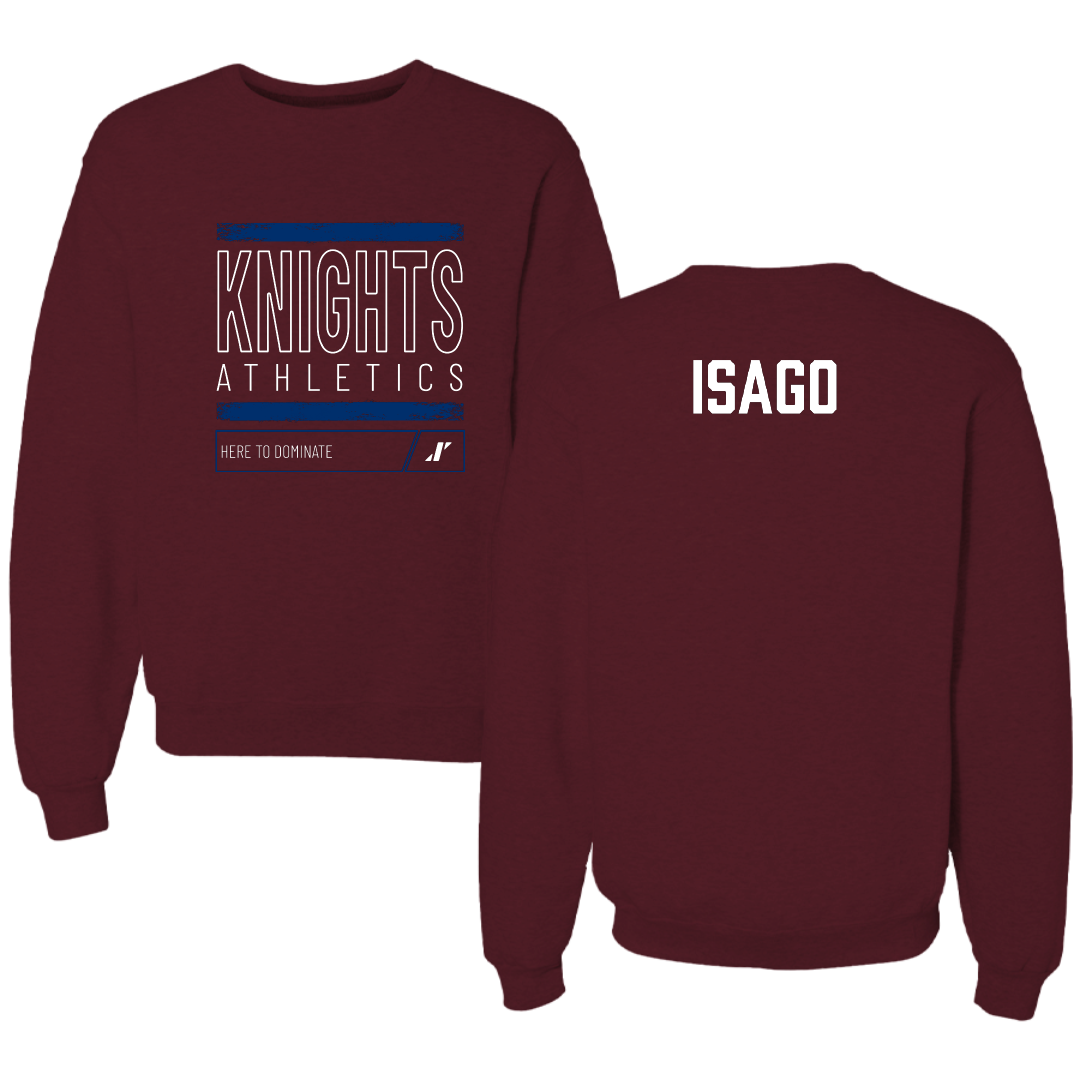 Fairleigh Dickinson University-Metropolitan Campus Tennis Maroon Dominate Crewneck - Namie Isago