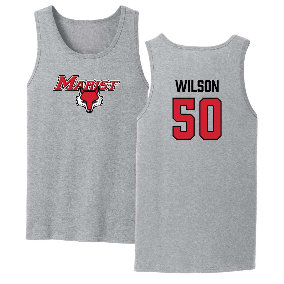 Marist University Football Sport Gray Tank Top - #50 Trevor Wilson