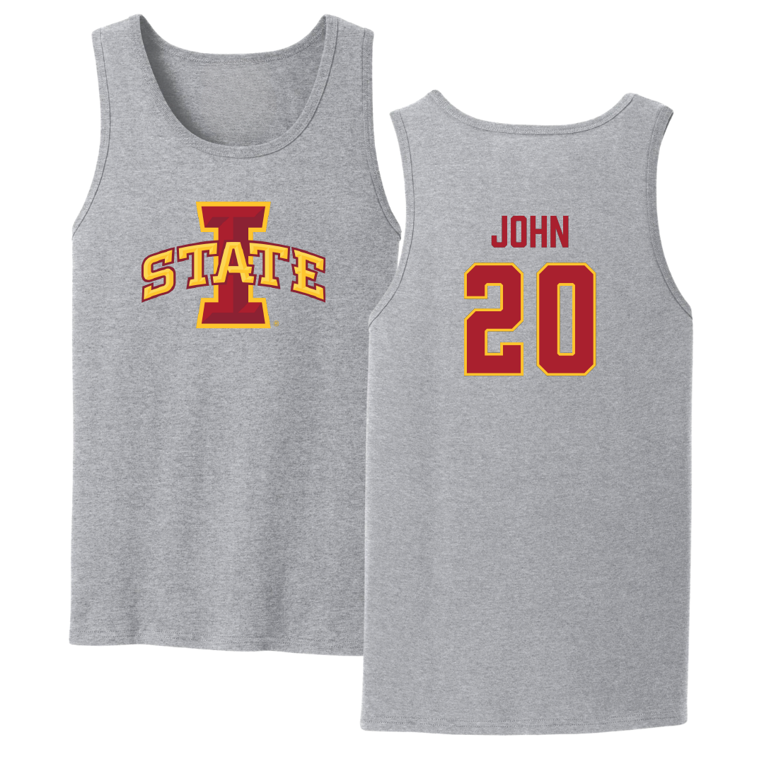 Iowa State University Soccer Sport Gray Tank Top - #20 Regan John