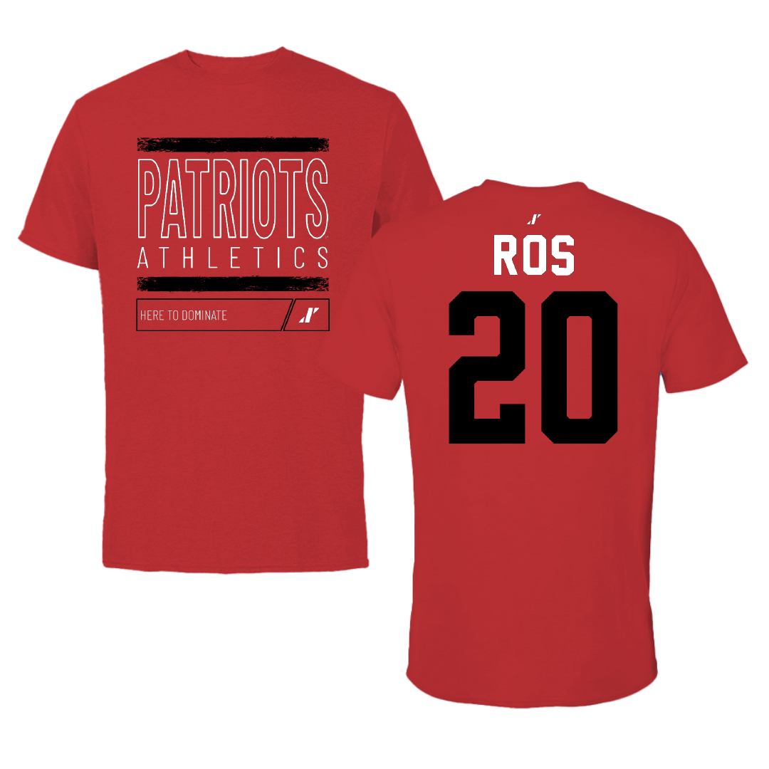 Dallas Baptist University Ice Hockey Red Dominate Performance Tee - #20 Marley Ros