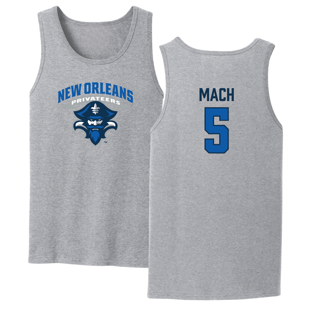 University of New Orleans Baseball Sport Gray Tank Top - #5 Dylan Mach