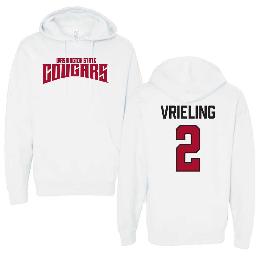 Washington State University Volleyball White Classic Hoodie - #2 Taryn Vrieling