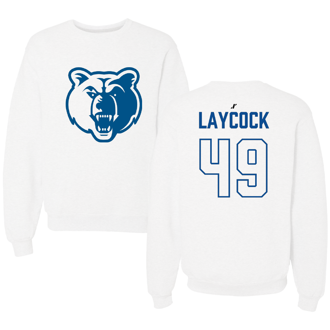 Salt Lake Community College Baseball White Crewneck - #49 Austin Laycock