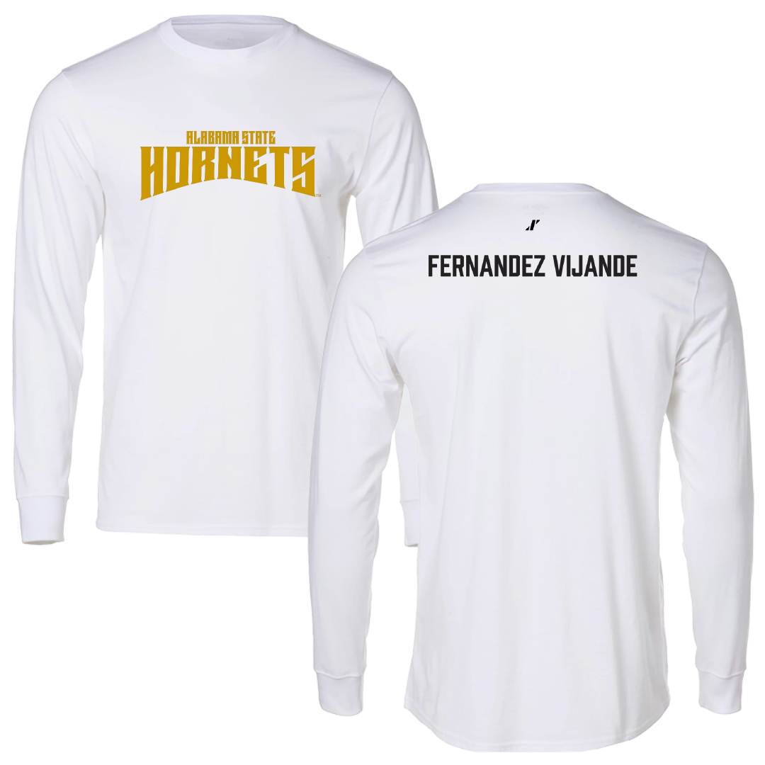 Alabama State University Golf White Classic Performance Long Sleeve - Yaiza Fernandez Vijande
