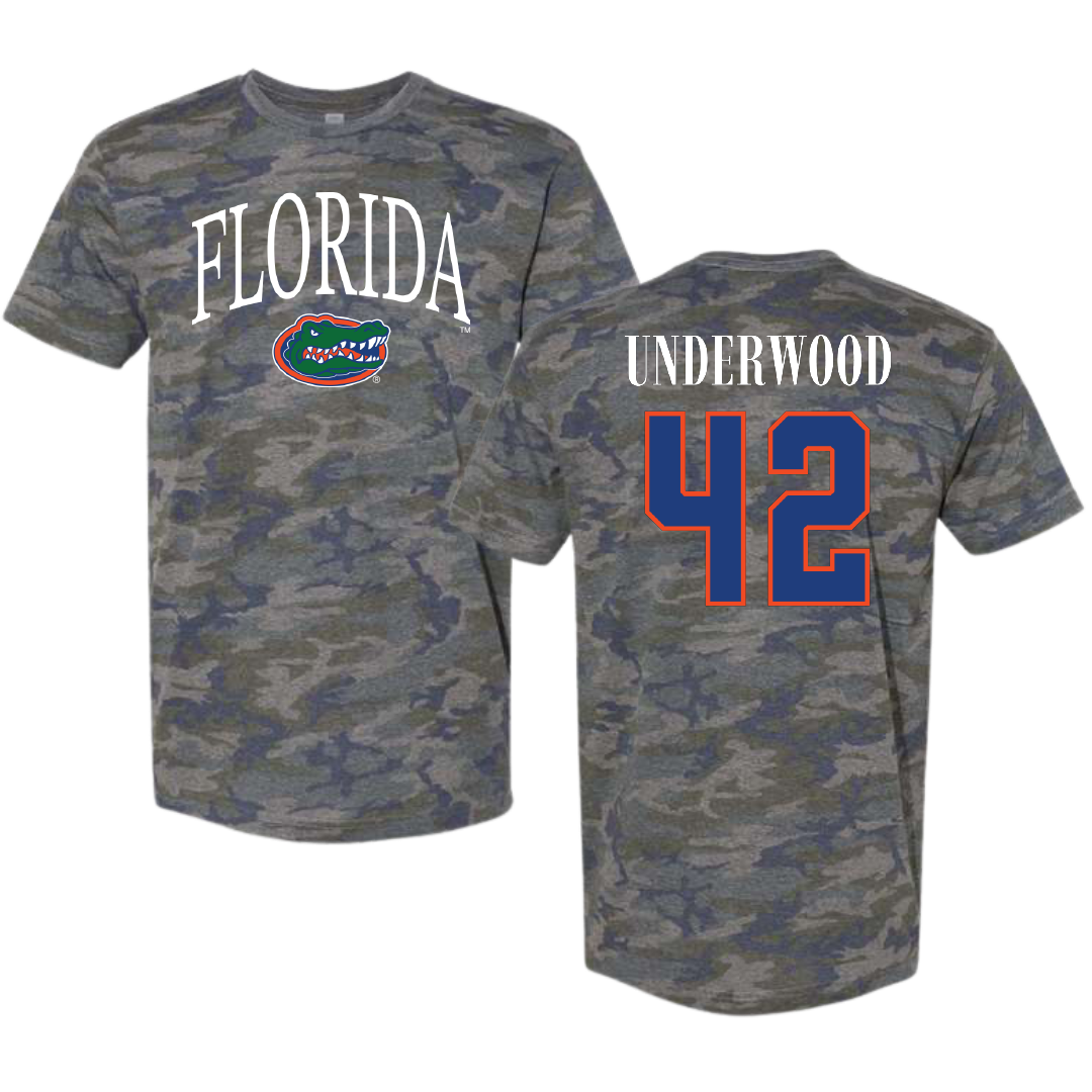 University of Florida Football Vintage Camo Tee - #42 Rocco Underwood