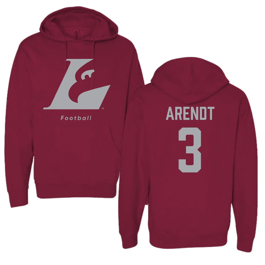 University of Wisconsin-La Crosse Football Maroon Hoodie - #3 Keaton Arendt