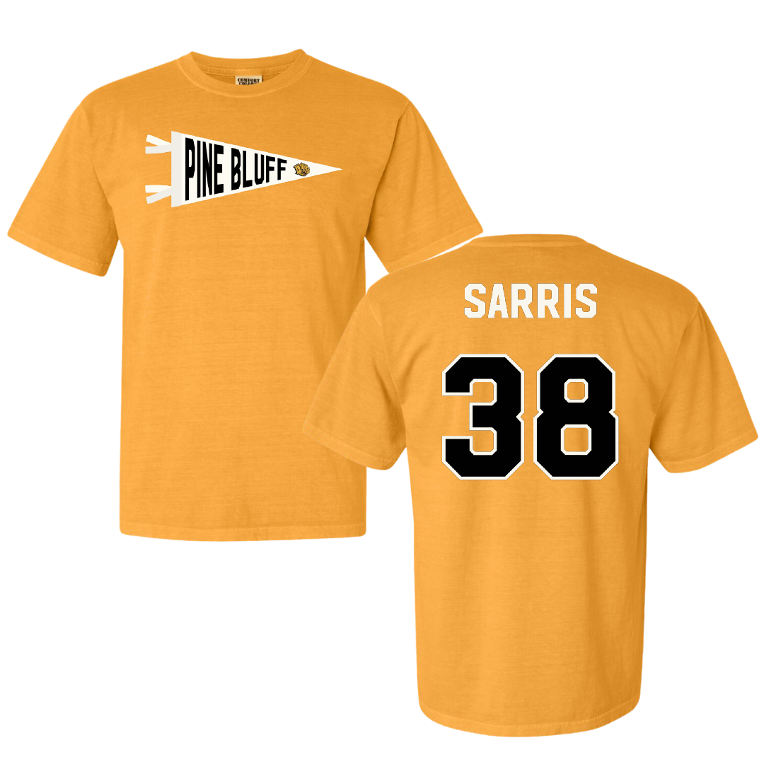 University of Arkansas-Pine Bluff Football Gold Pennant Comfort Colors Tee - #38 Dean Sarris