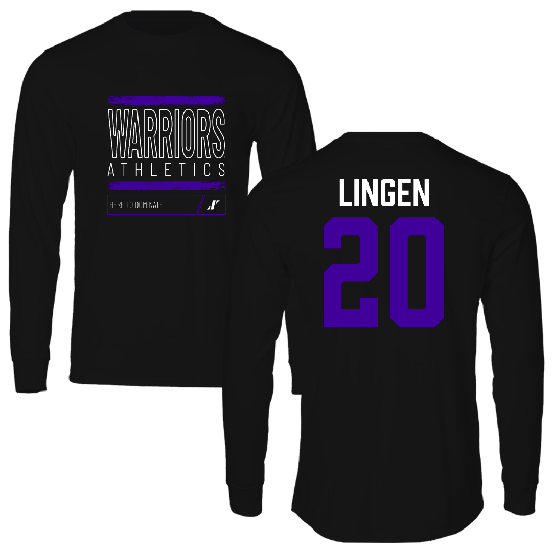 Winona State University Baseball Black Dominate Long Sleeve - #20 Drew Lingen