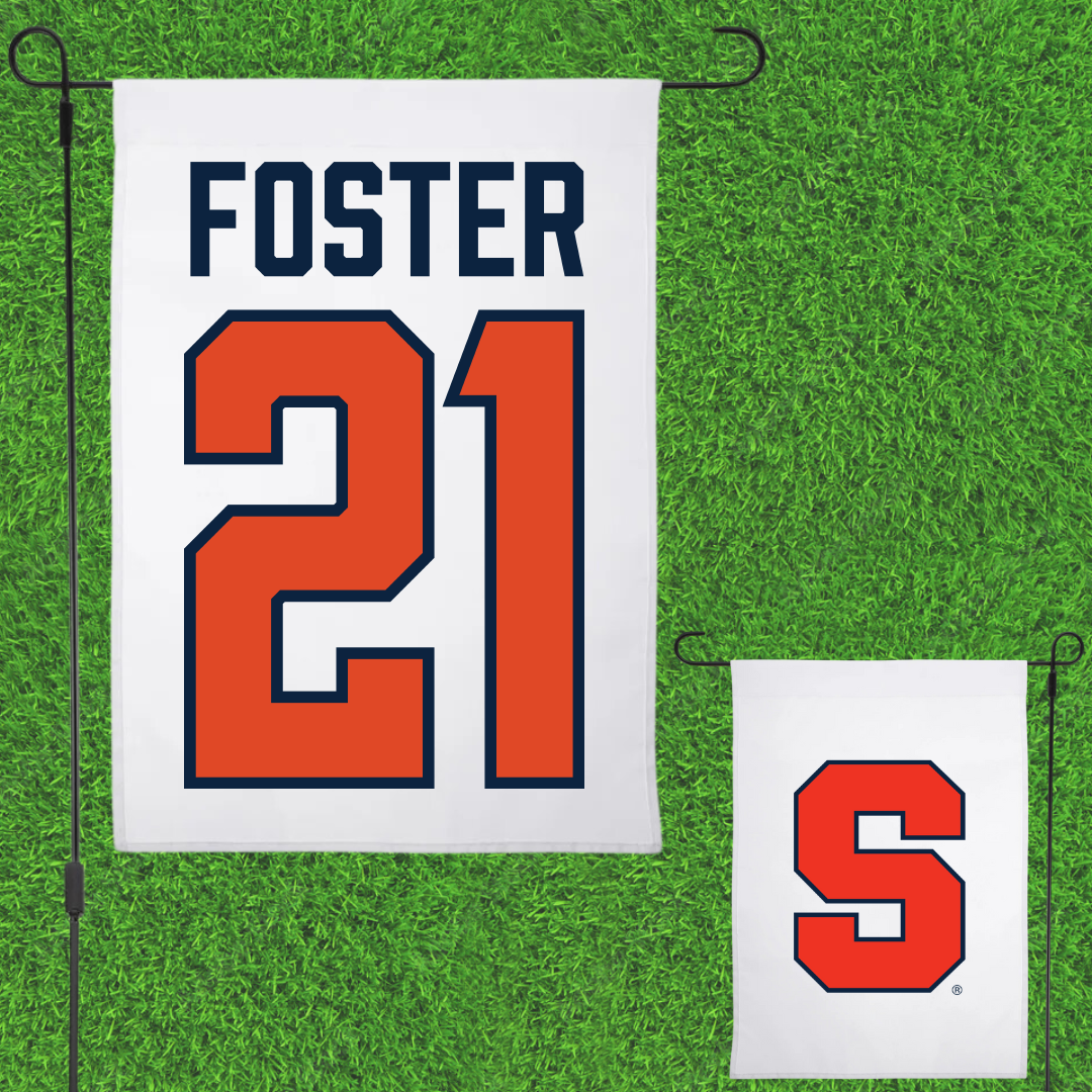 Syracuse University Softball White Garden Flag - #21 Makenzie Foster