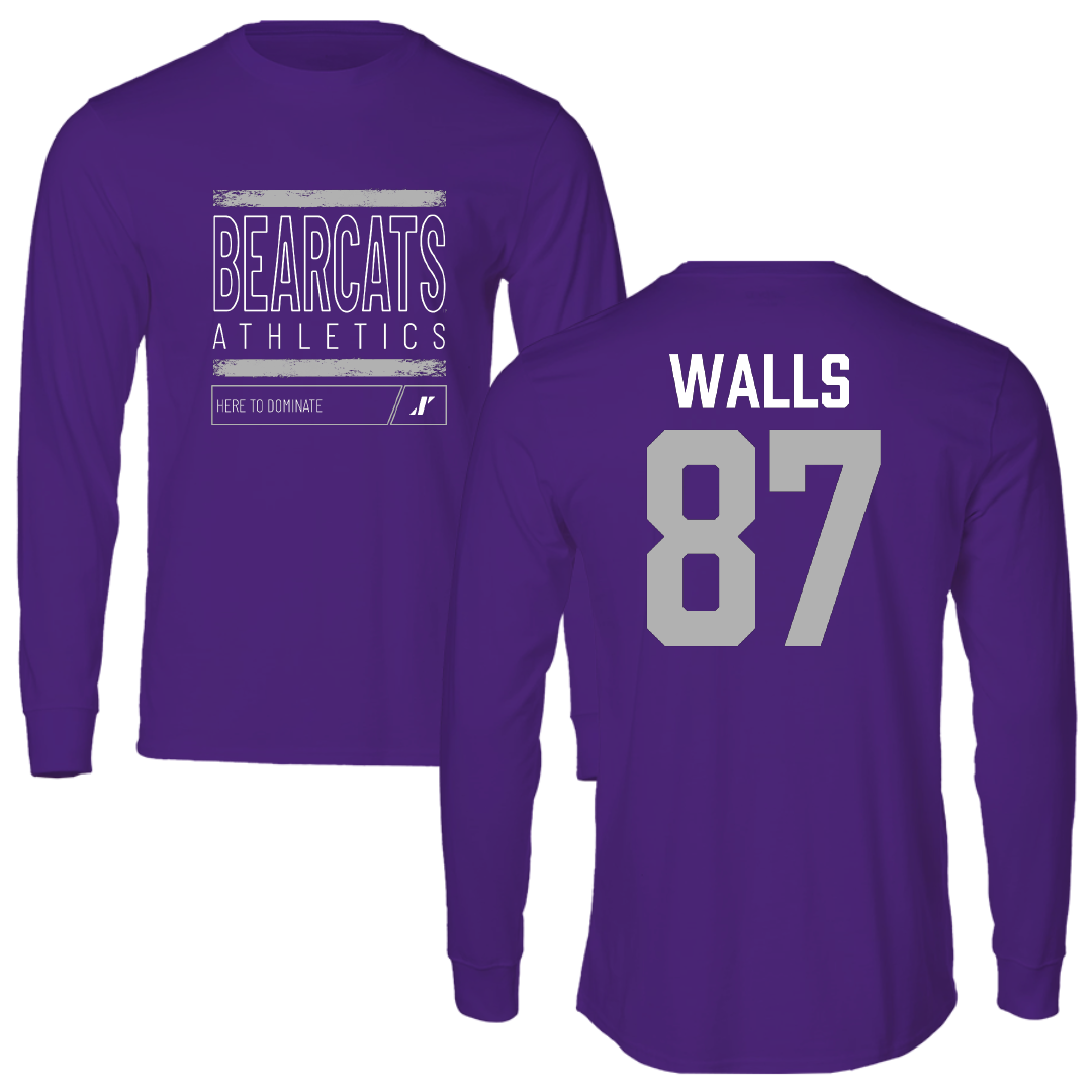 Southwest Baptist University Football Purple Dominate Performance Long Sleeve - #87 Gabriel Walls