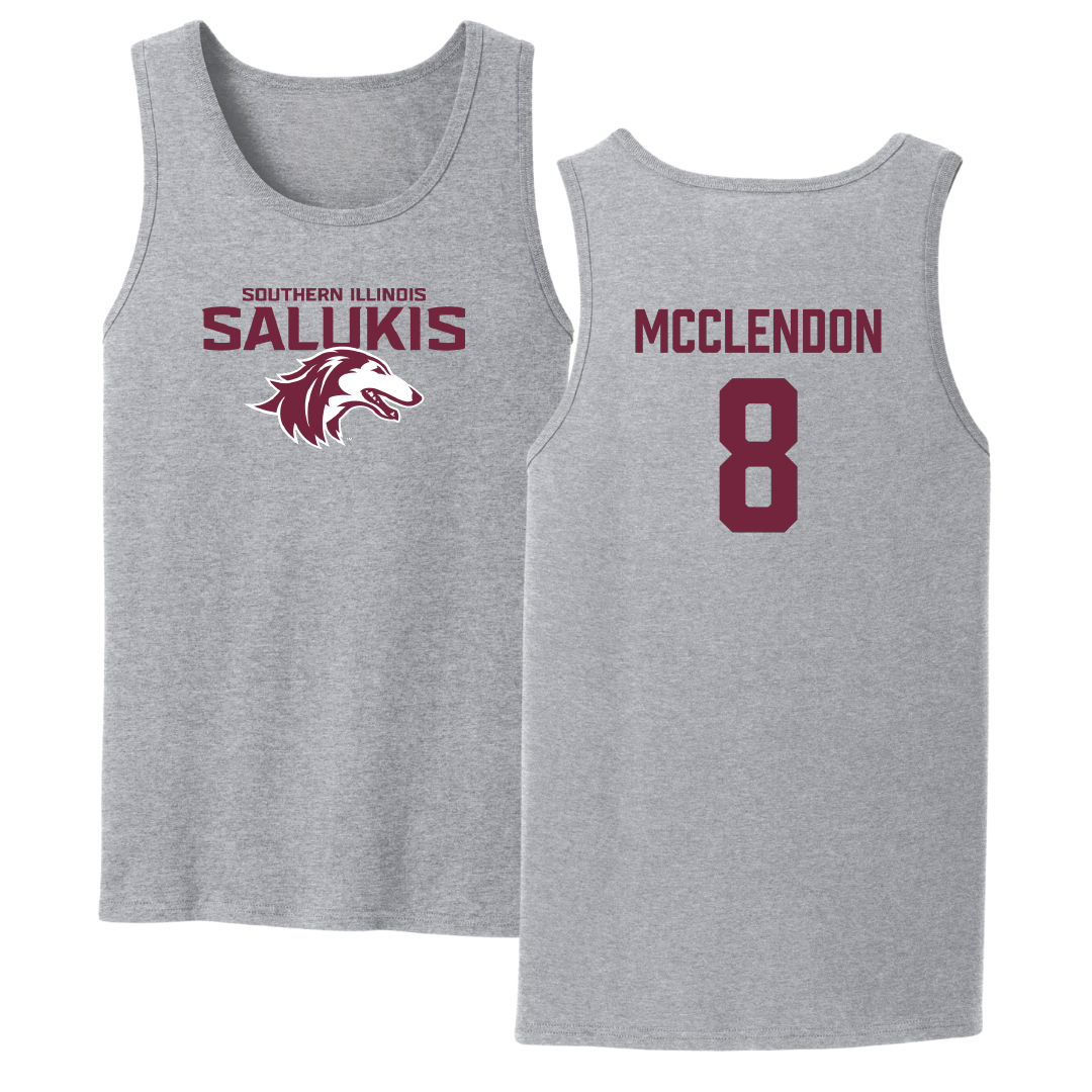 Southern Illinois University at Carbondale Football Sport Gray Tank Top - #8 Jeremiah McClendon