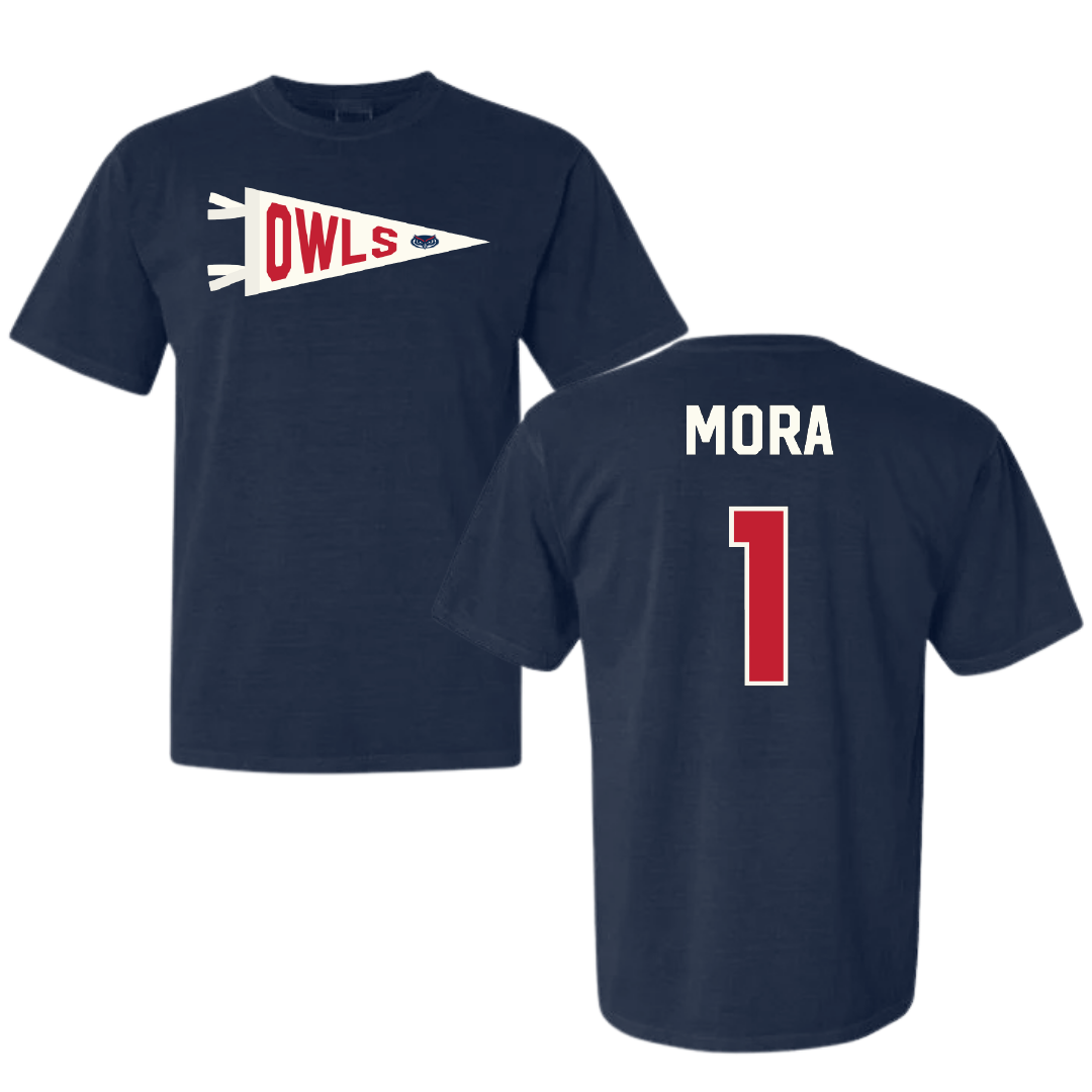 Florida Atlantic University Softball Navy Pennant Comfort Colors Tee - #1 Jesiana Mora