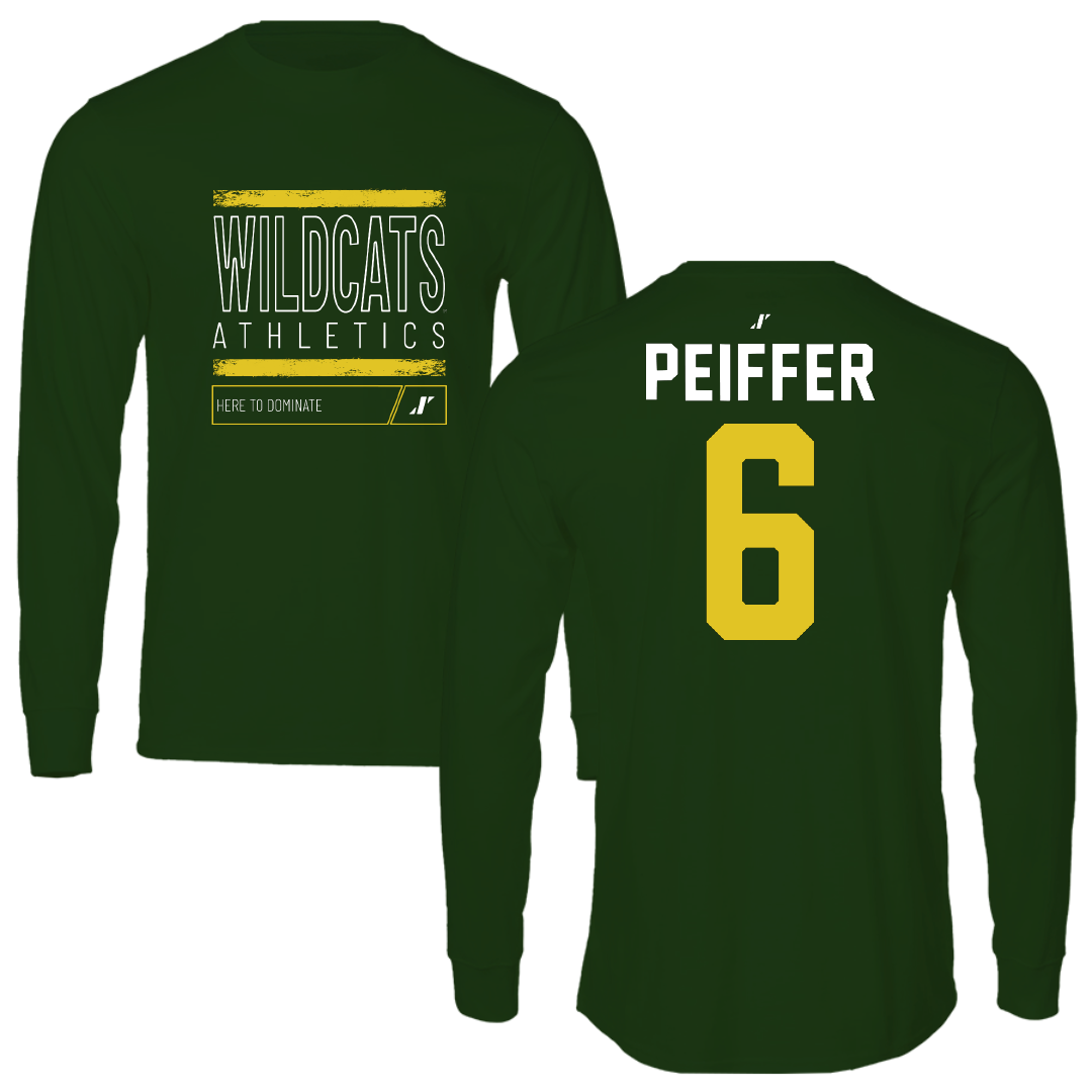 Northern Michigan University Football Forest Green Dominate Performance Long Sleeve - #6 Sam Peiffer