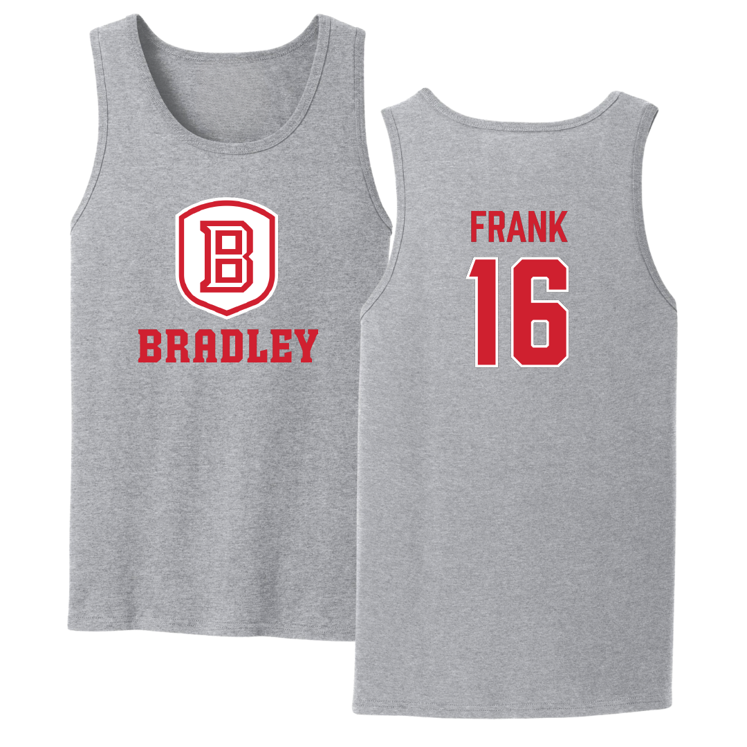 Bradley University Soccer Sport Gray Tank Top - #16 Caden Frank