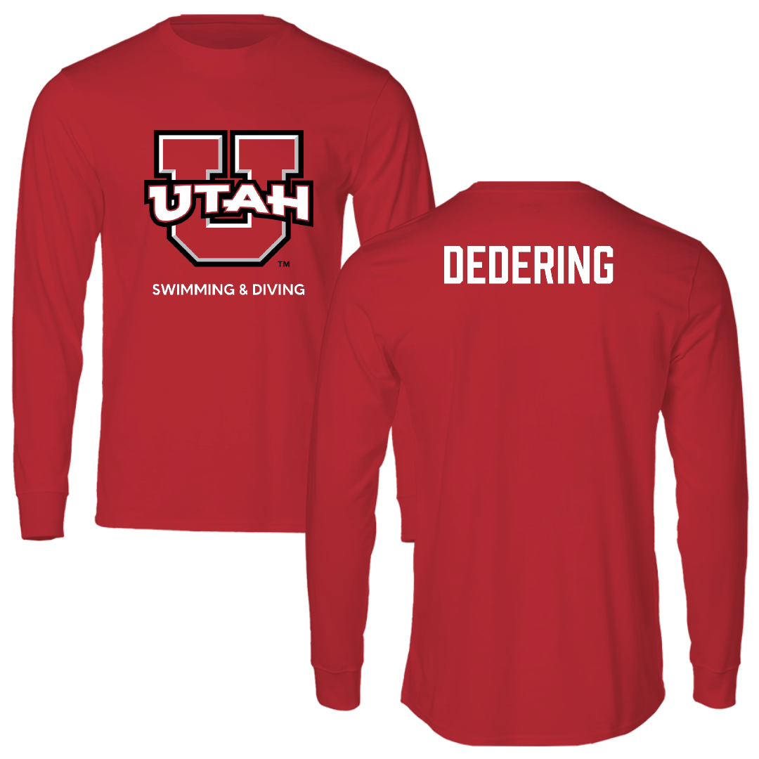 University of Utah Swimming & Diving Red Utes Performance Long Sleeve - Matthew Dedering