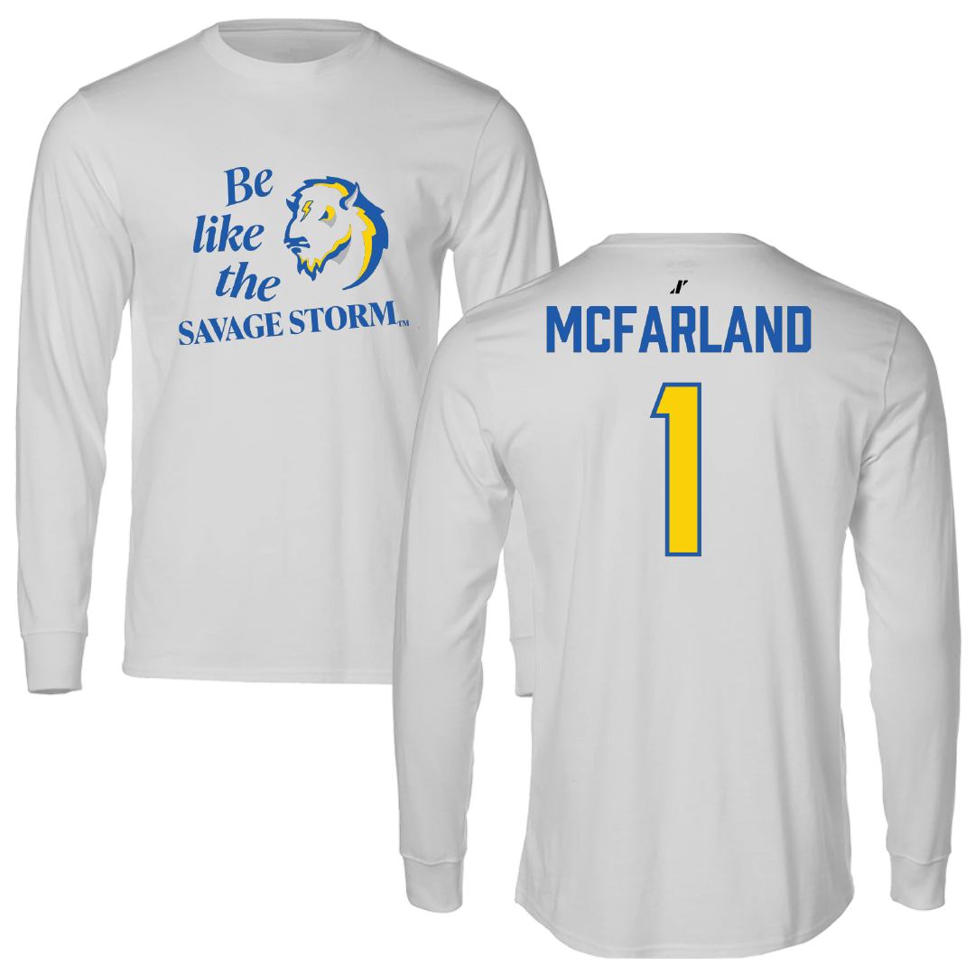 Southeastern Oklahoma State University Volleyball Light Gray Be Like Us Long Sleeve - #1 Riley McFarland
