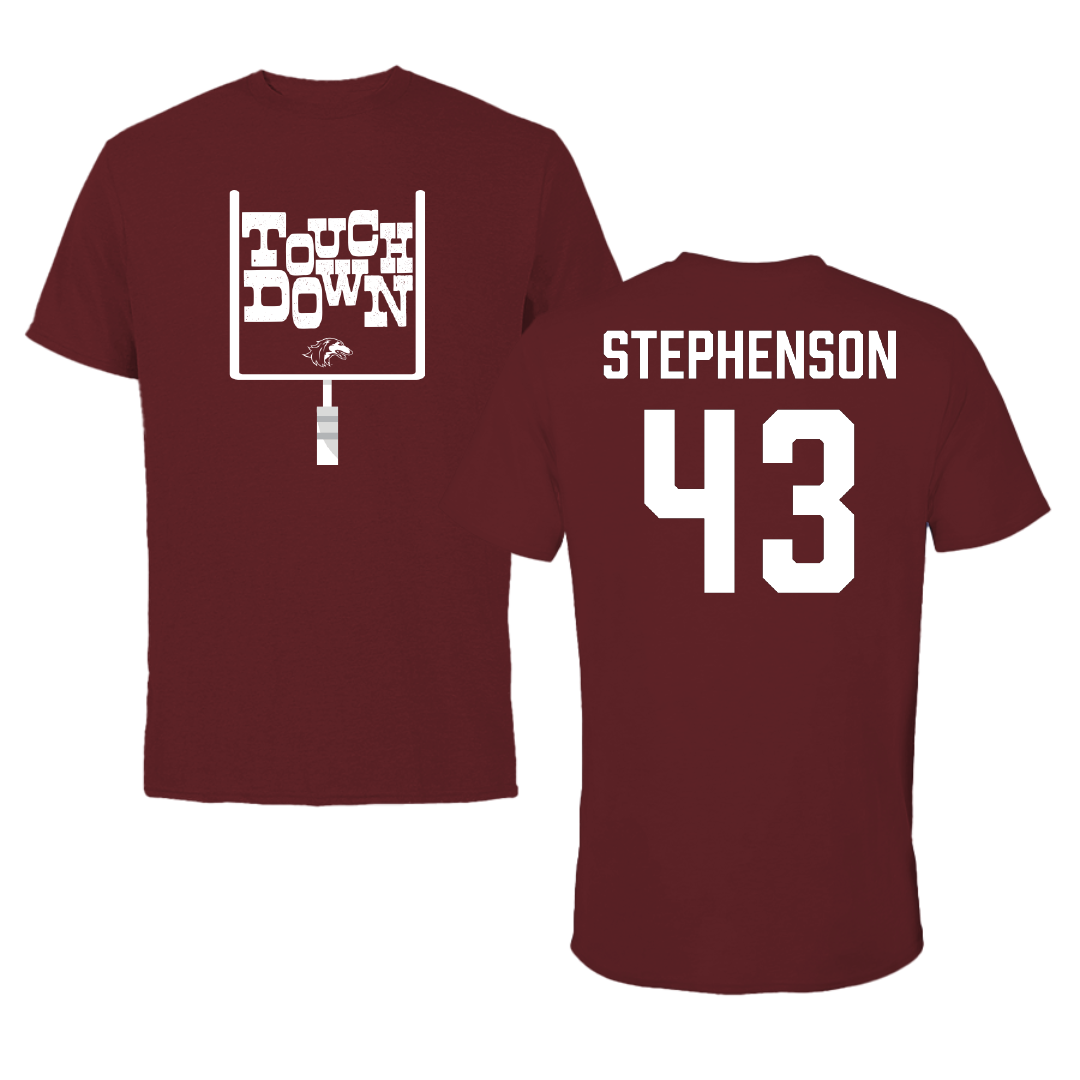 Southern Illinois University at Carbondale Football Maroon Touchdown Performance Tee - #43 Cade Stephenson