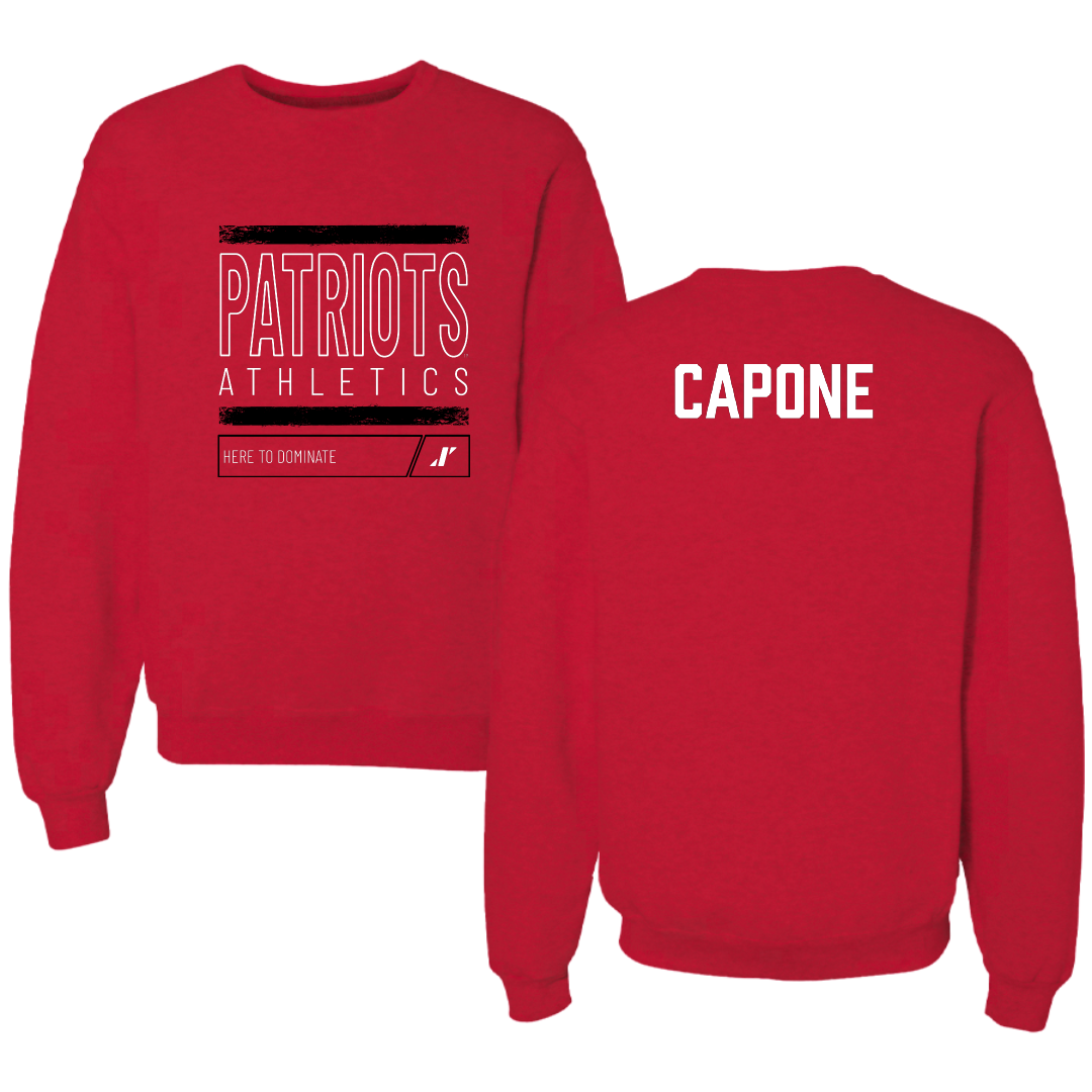 Dallas Baptist University Tennis Red Dominate Crewneck - Zach Capone