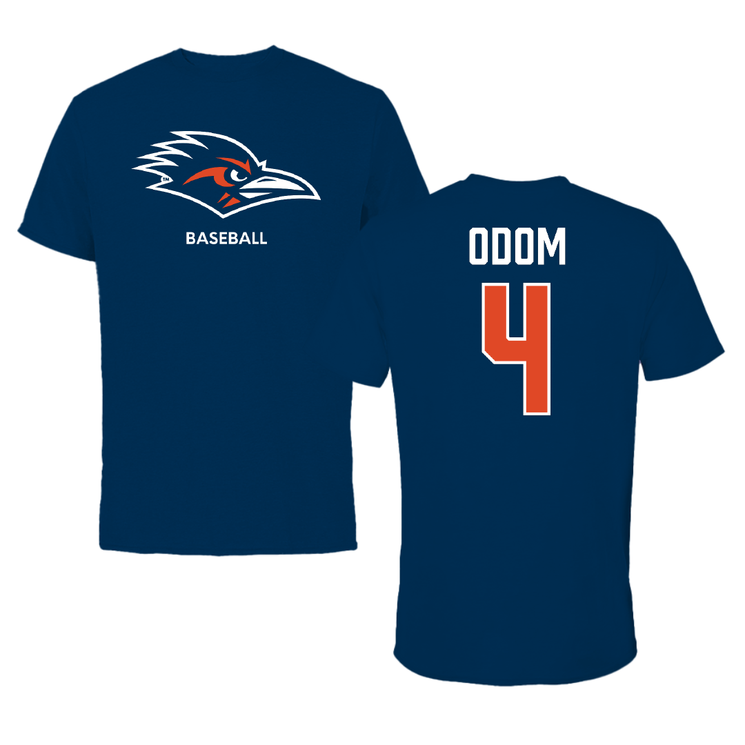 University of Texas at San Antonio Baseball Navy Performance Tee - #4 Tye Odom