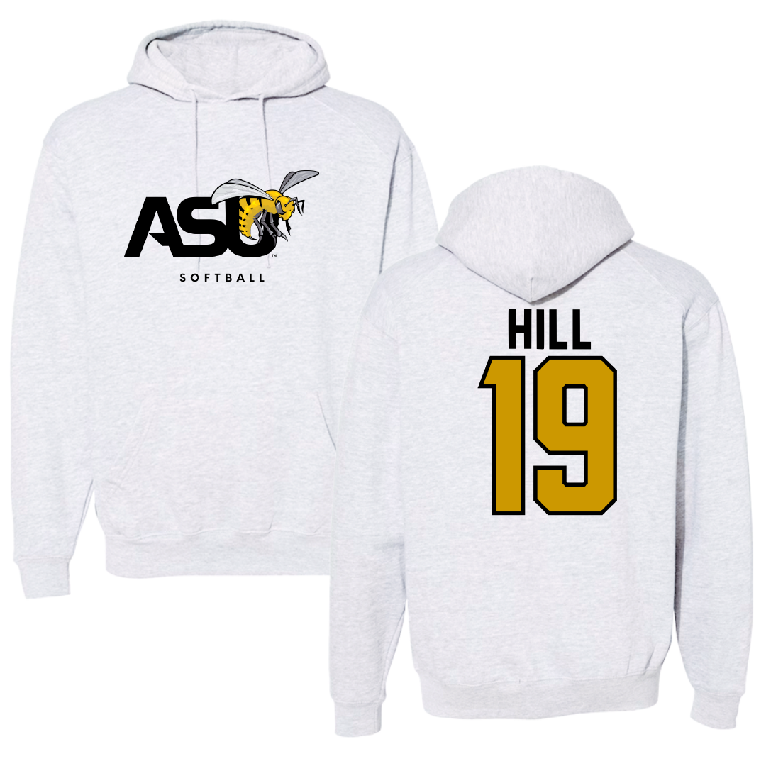 Alabama State University Softball Gray Hoodie - #19 Kaitlyn Hill