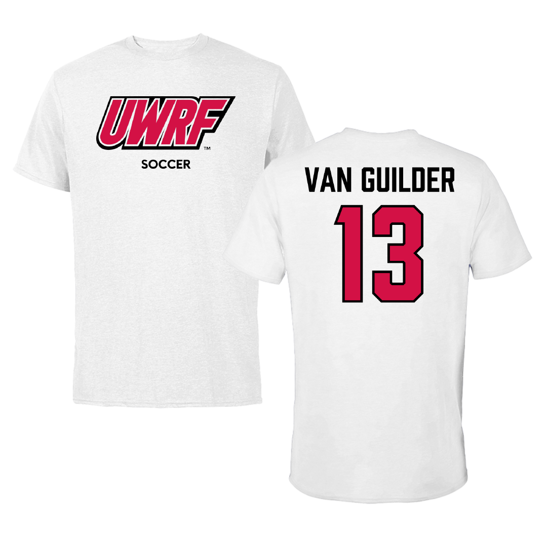 University of Wisconsin-River Falls Soccer (W) White Block Tee - #13 Greta Van Guilder