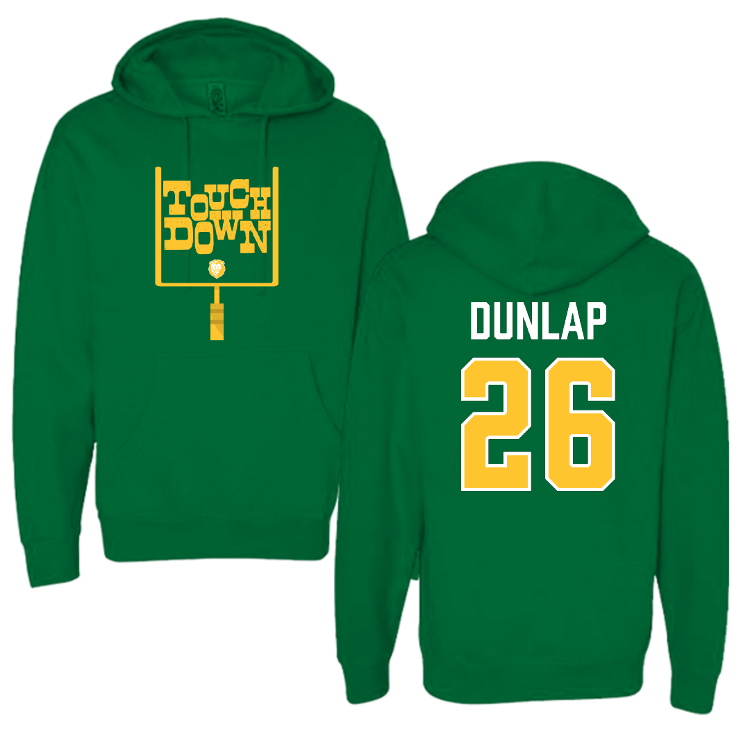 Southeastern Louisiana University Football Green Touchdown Hoodie - #26 Austin Dunlap