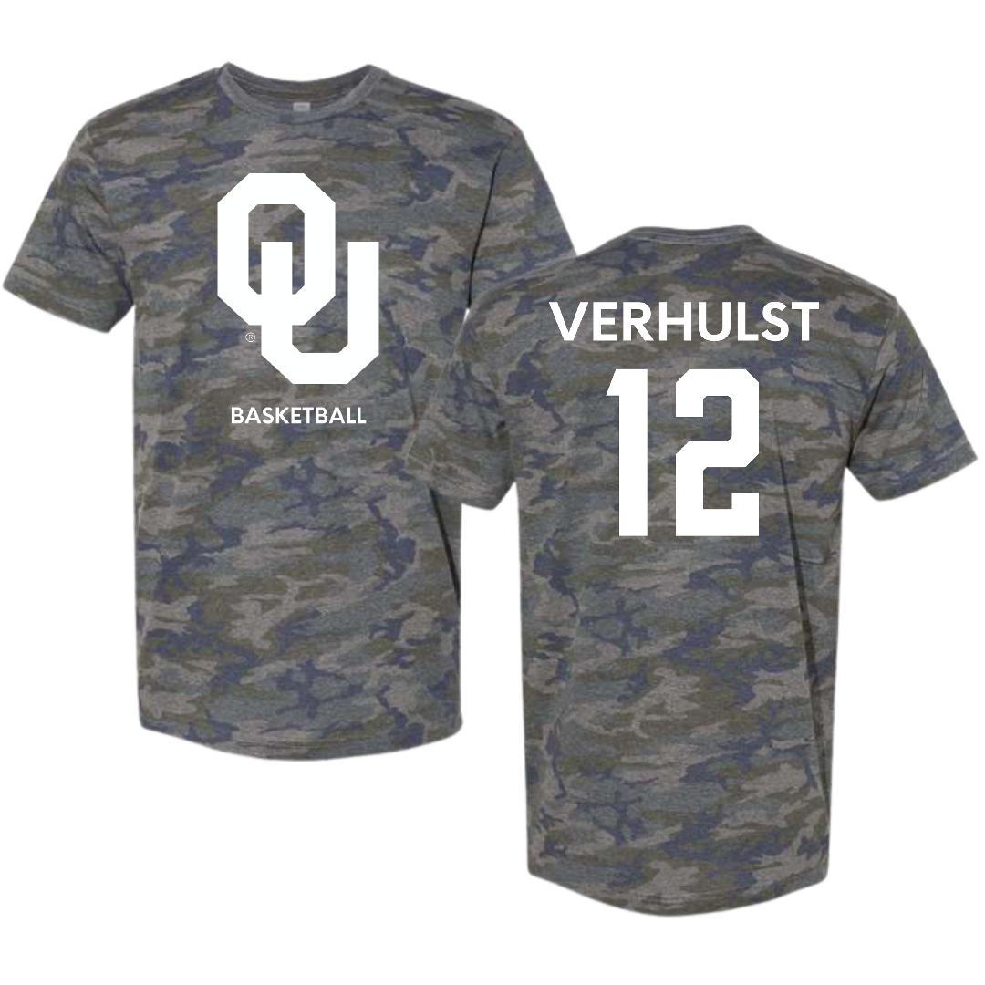 University of Oklahoma Basketball (W) Vintage Camo Tee - #12 Payton Verhulst