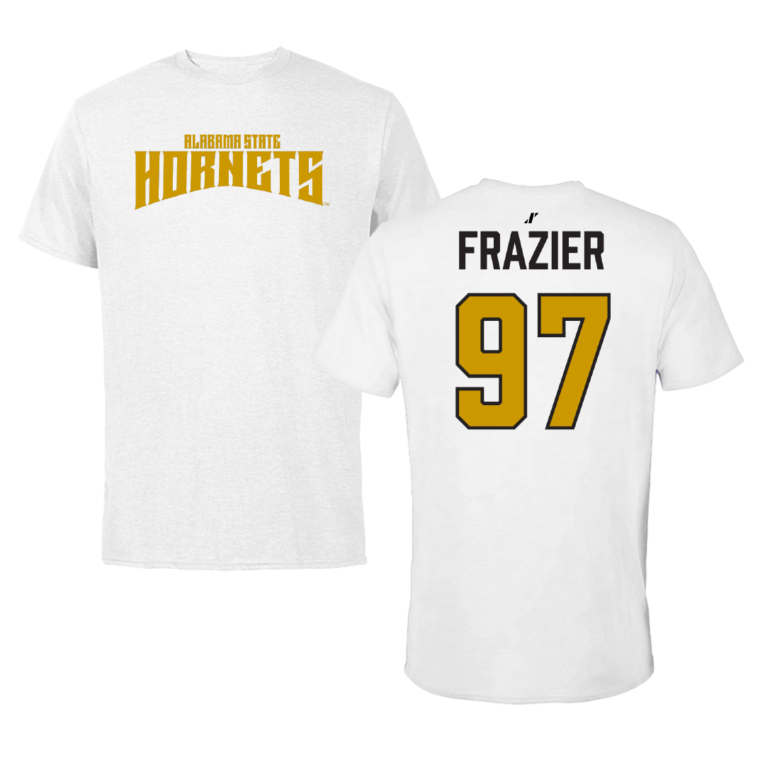 Alabama State University Football White Classic Tee - #97 Kendarius Frazier