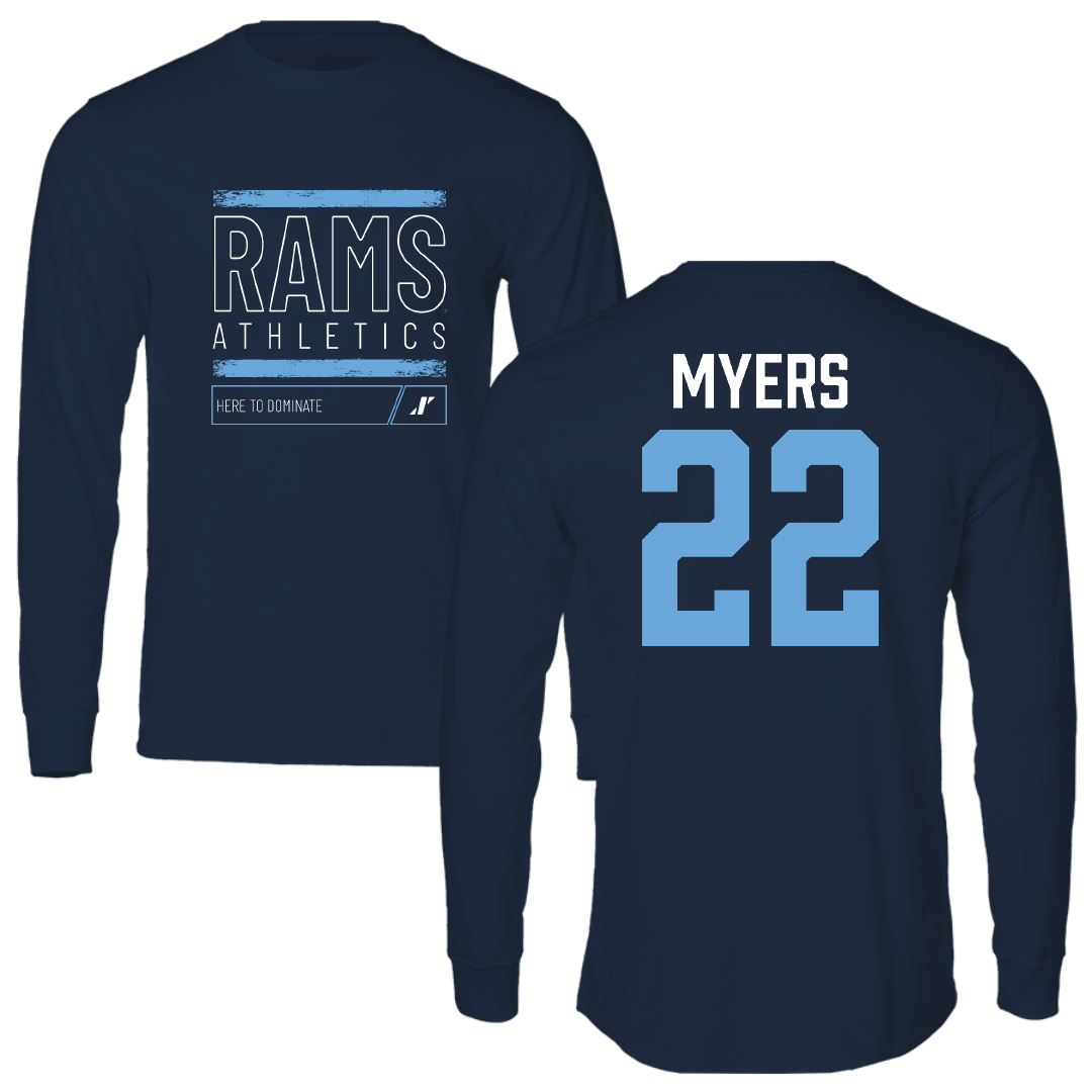 University of Rhode Island Lacrosse Navy Dominate Long Sleeve - #22 Brinley Myers