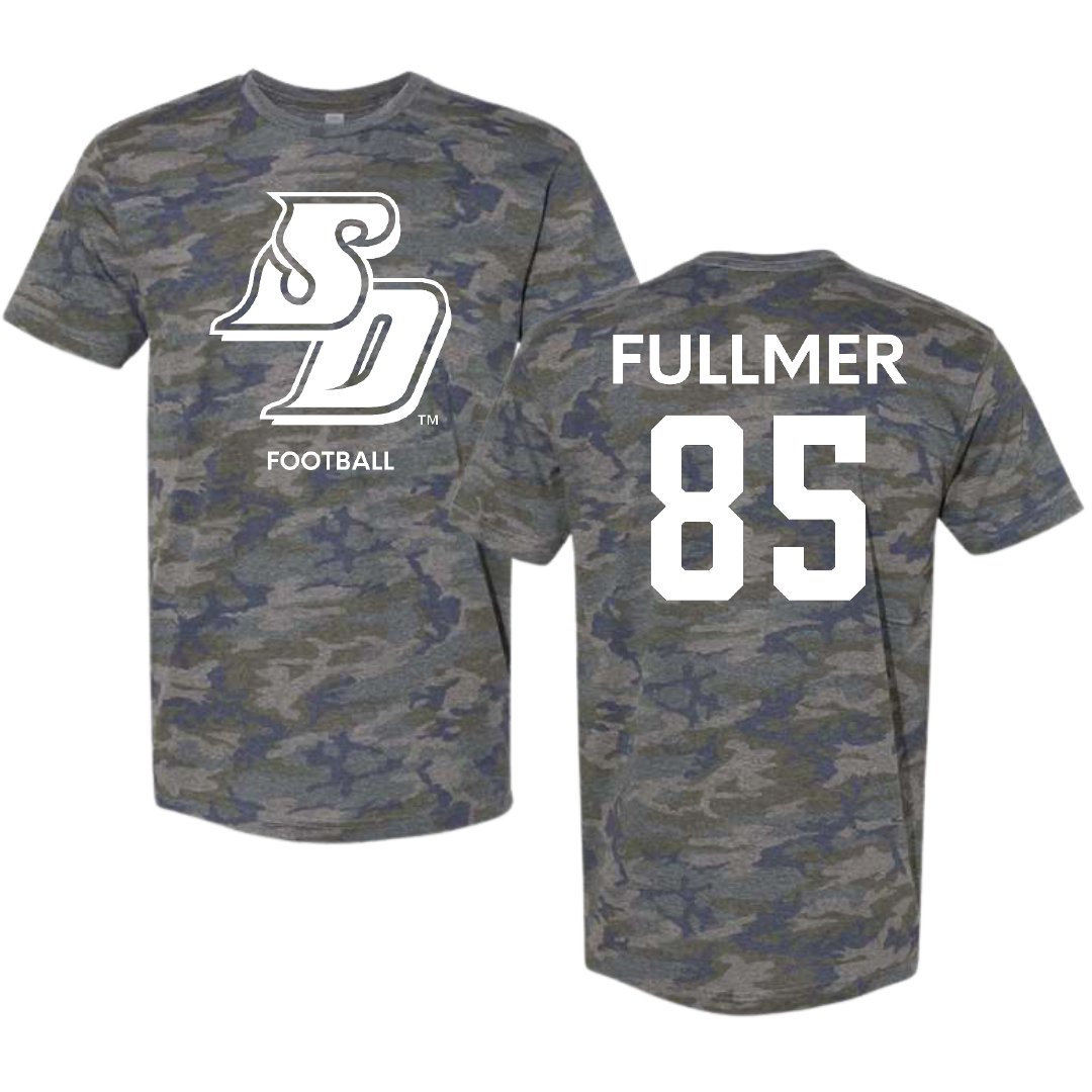 University of San Diego Football Vintage Camo Tee - #85 Zane Fullmer
