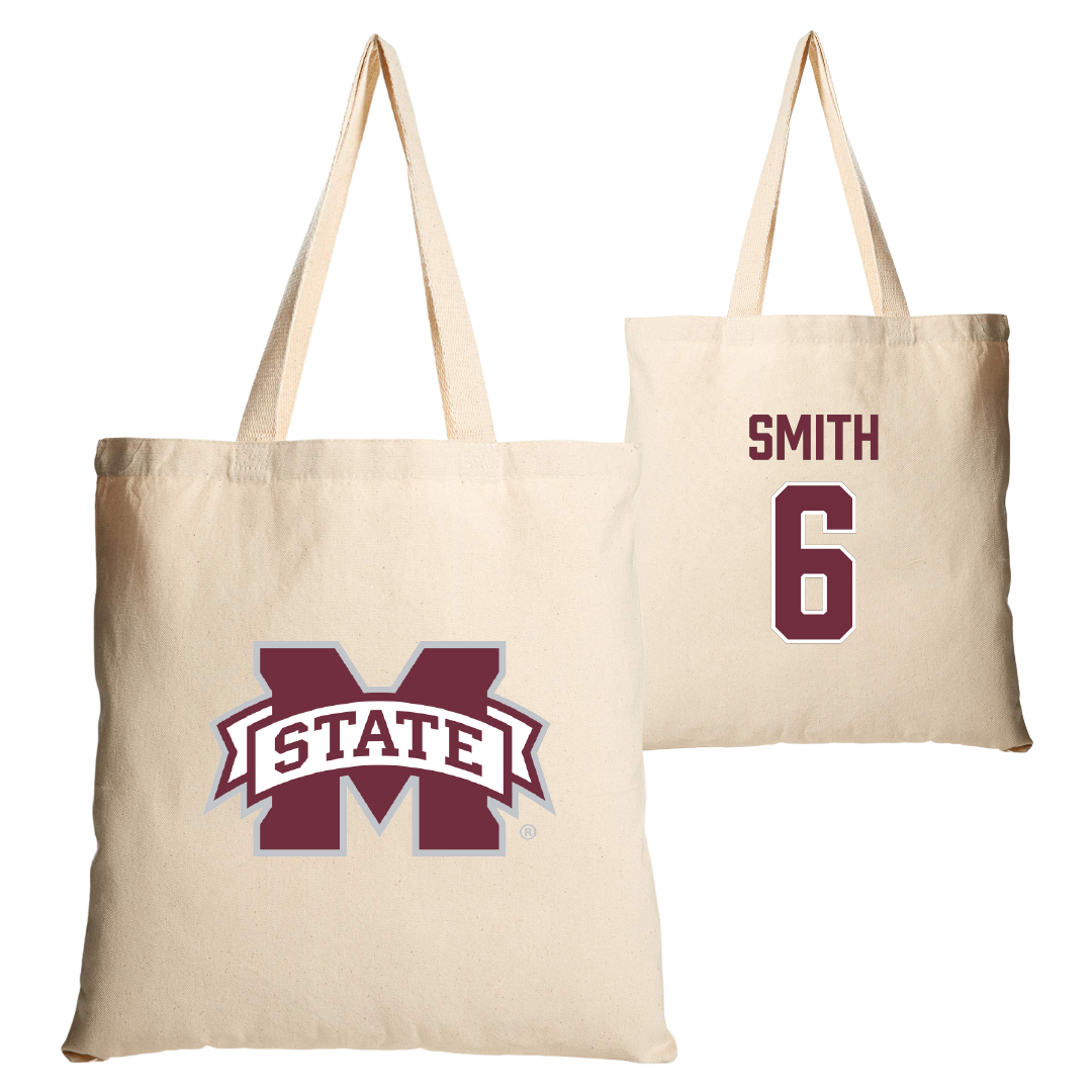 Mississippi State University Softball Tan Canvas Tote Bag - #6 Carson Smith
