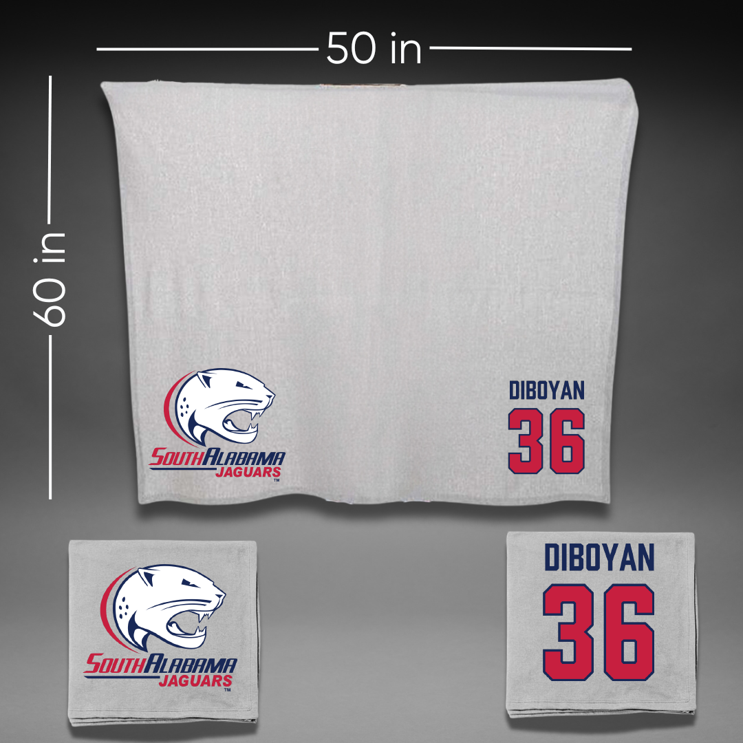 University of South Alabama Football Gray Blanket - #36 Hamilton DiBoyan