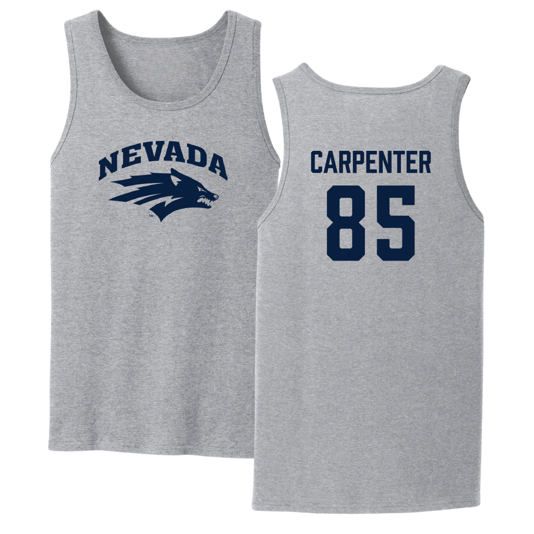 University of Nevada Football Sport Gray Tank Top - #85 Jett Carpenter